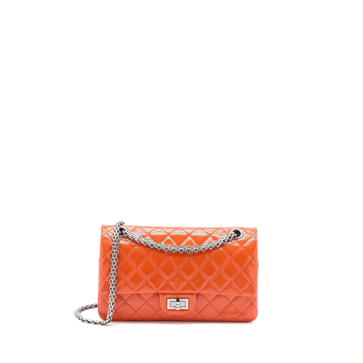 Chanel Small 2.55 Reissue Flap Bag Patent Orange