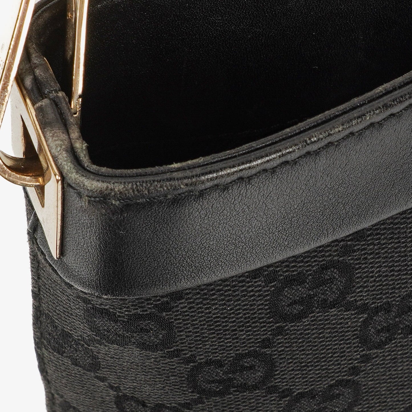 Gucci GG Canvas And Leather Shoulder Hobo Bag