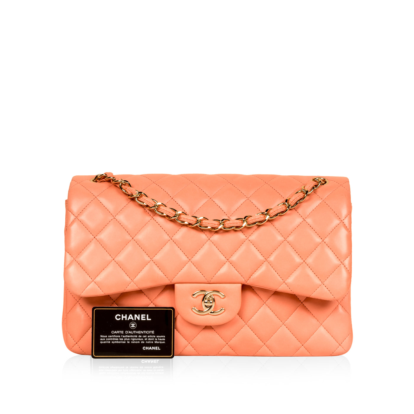 Chanel Classic Flap Bag - Jumbo - Peach