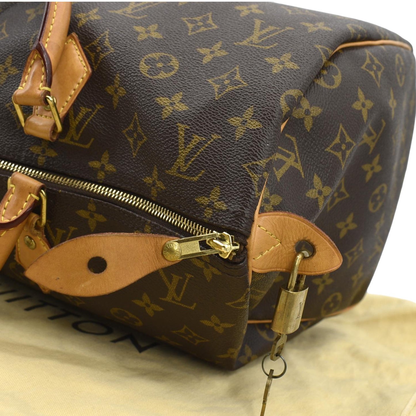 LOUIS VUITTON  40 Monogram Canvas Satchel Bag Brown