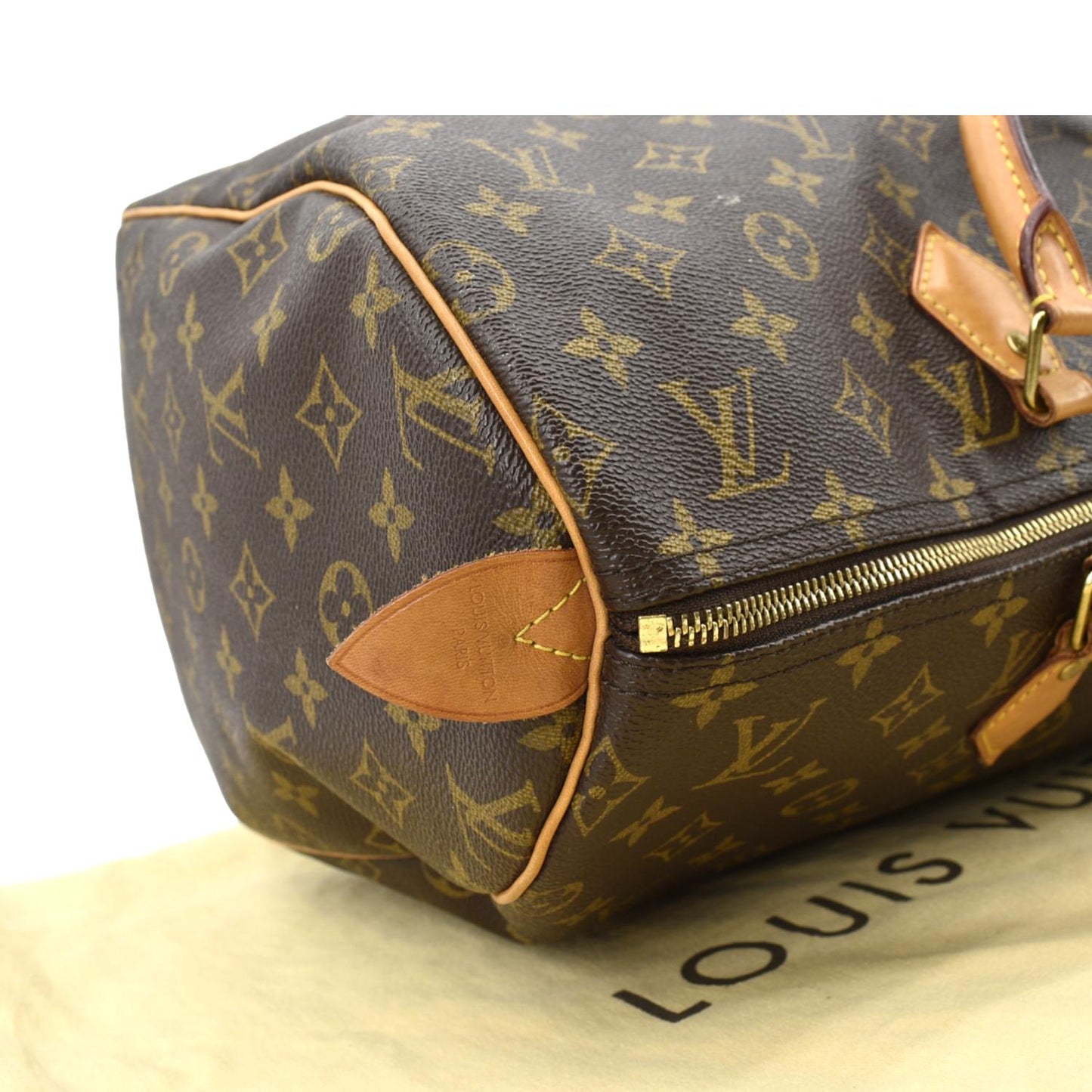 LOUIS VUITTON  40 Monogram Canvas Satchel Bag Brown
