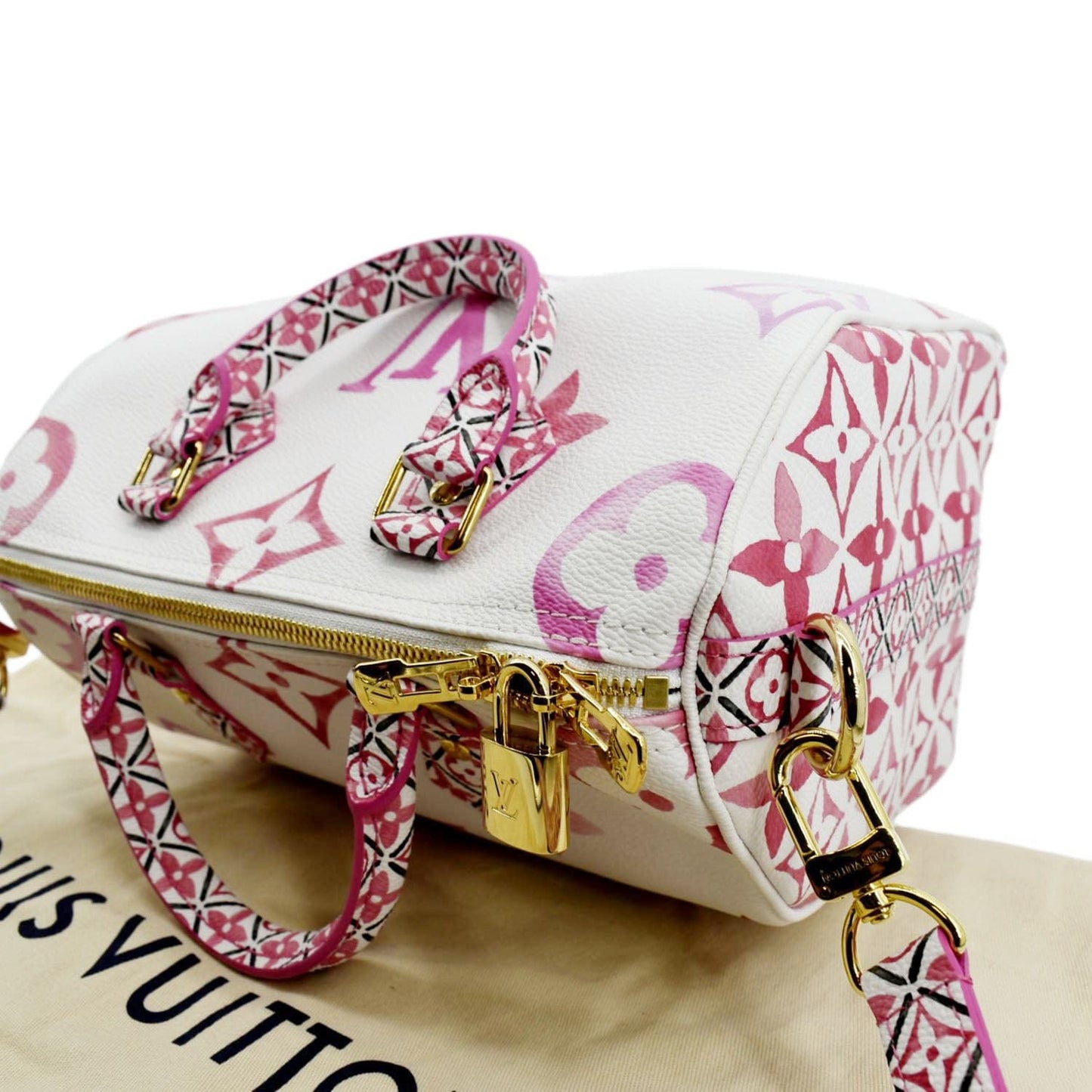 LOUIS VUITTON  25 Bandouliere Giant Monogram Canvas Shoulder Bag Pink