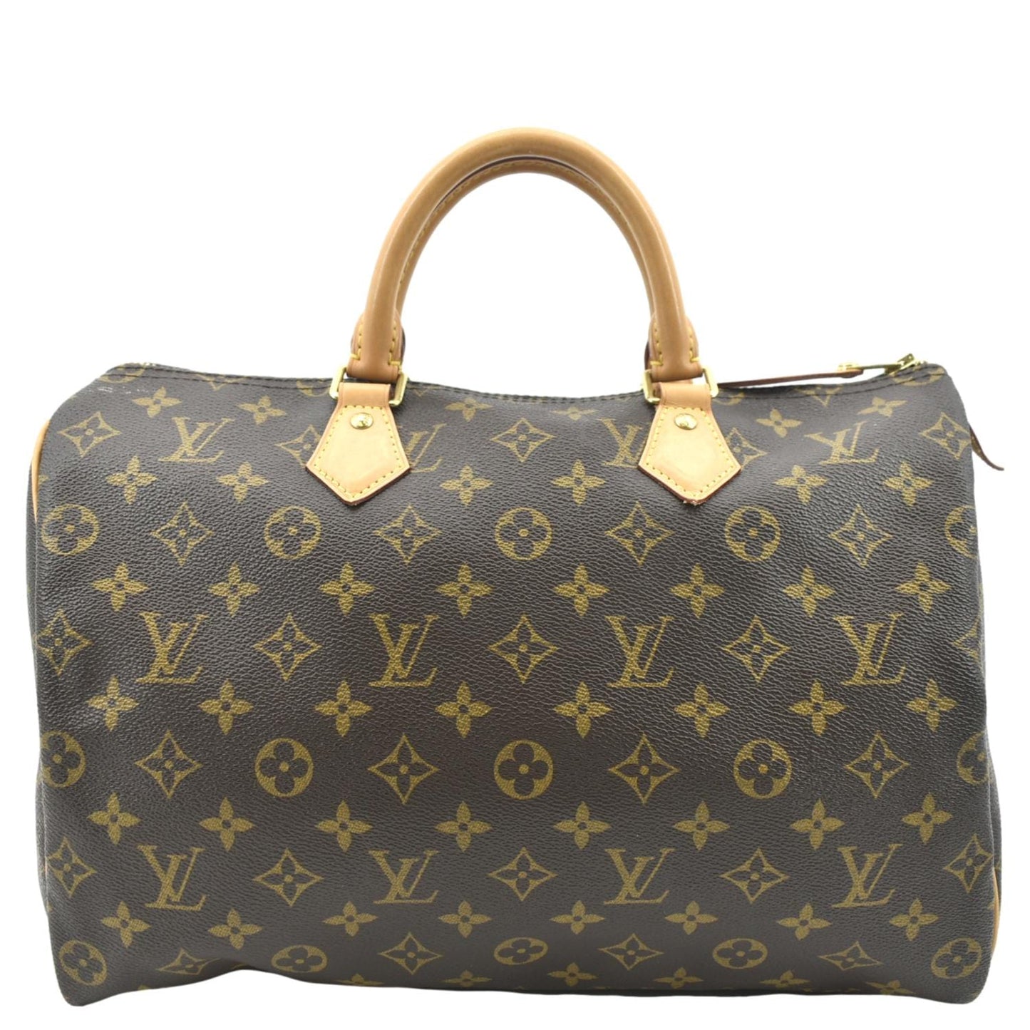 LOUIS VUITTON  35 Monogram Canvas Satchel Bag Brown