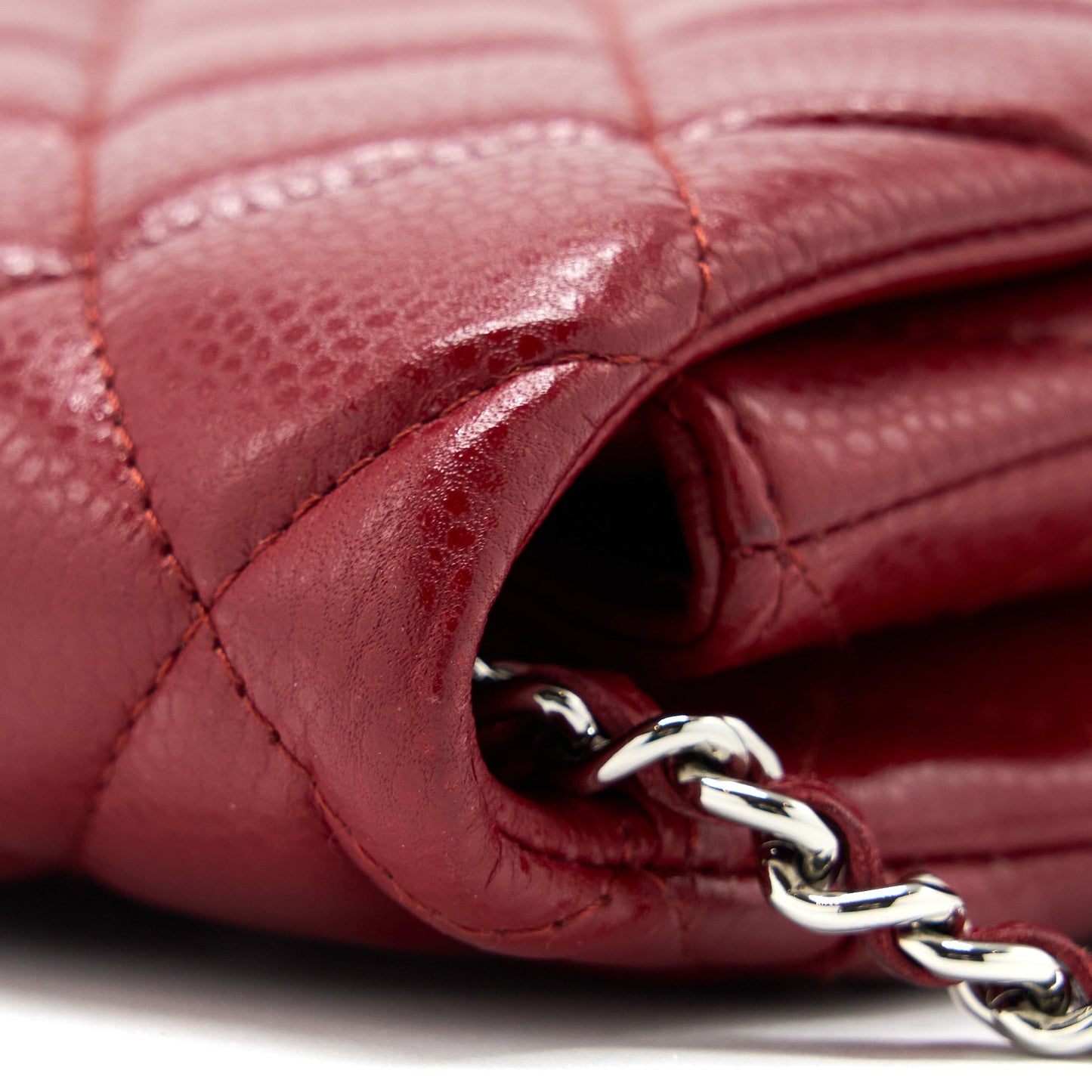 Chanel Classic Timeless Flap Clutch with Chain Caviar Red