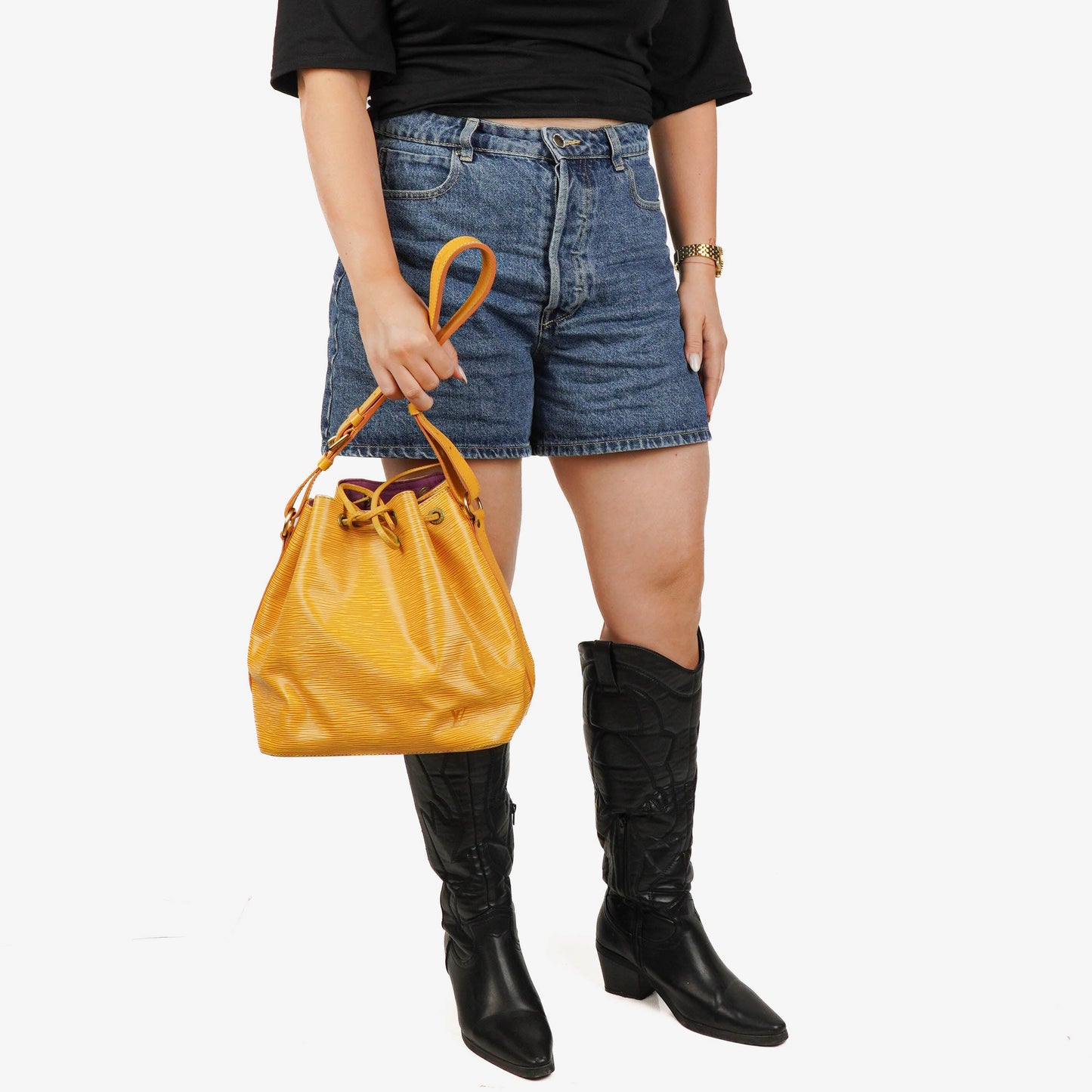 Louis Vuitton Petit Noe Yellow EPI Leather Shoulder Bag