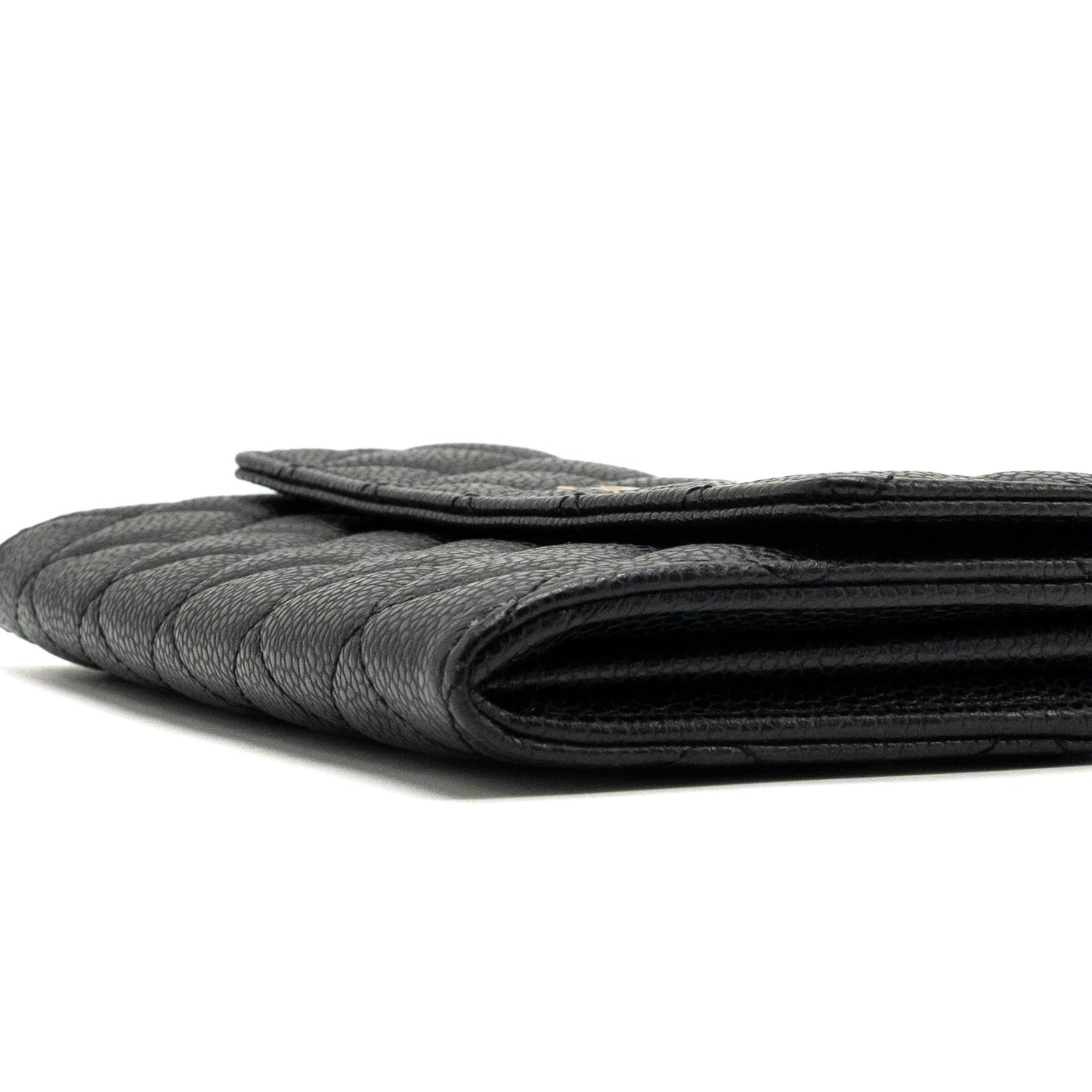Chanel Flap Long Wallet Caviar Black