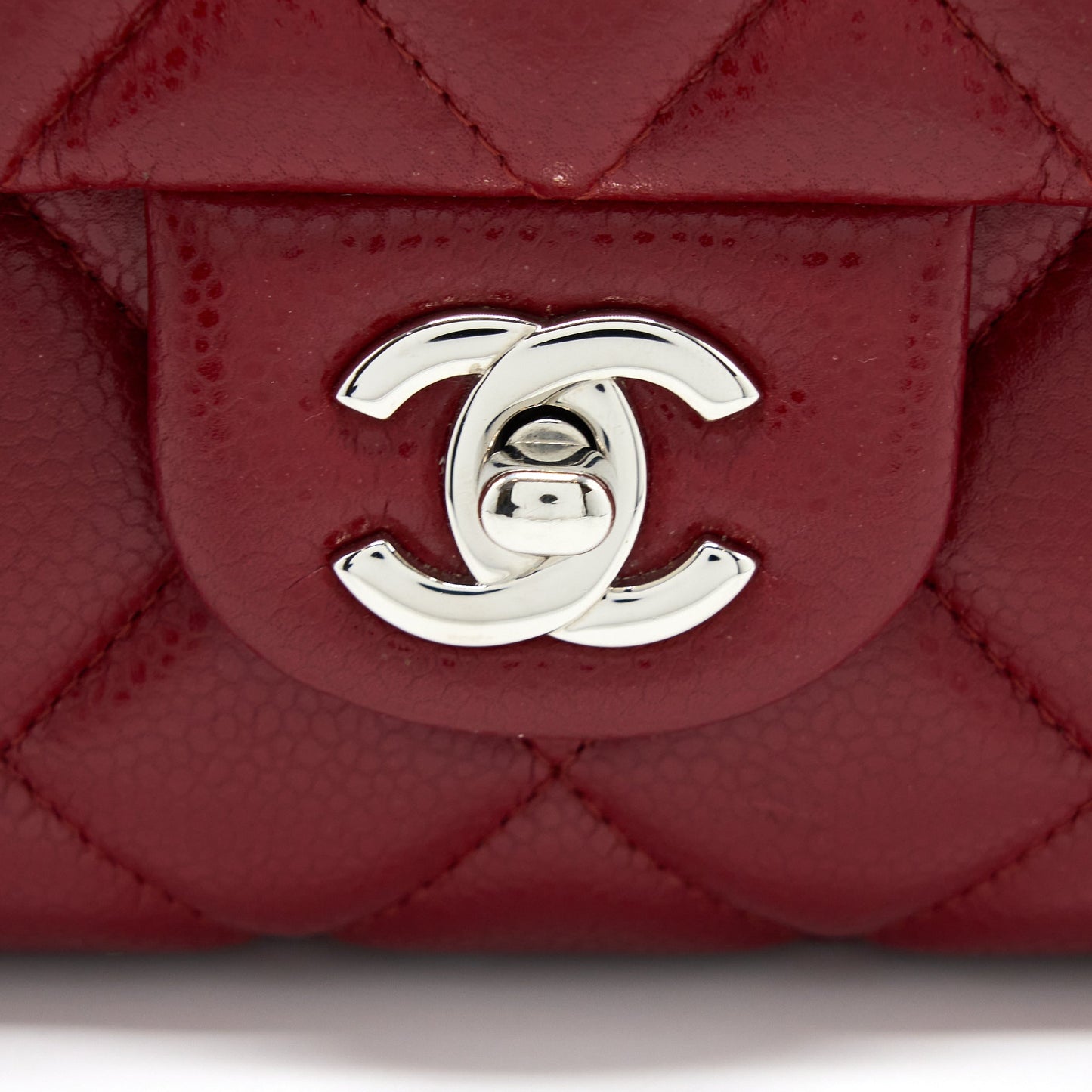 Chanel Classic Timeless Flap Clutch with Chain Caviar Red