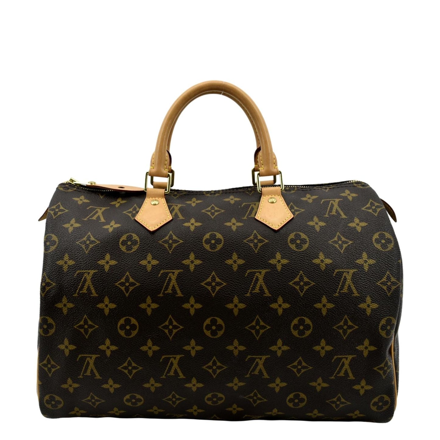 LOUIS VUITTON  35 Monogram Canvas Satchel Bag Brown