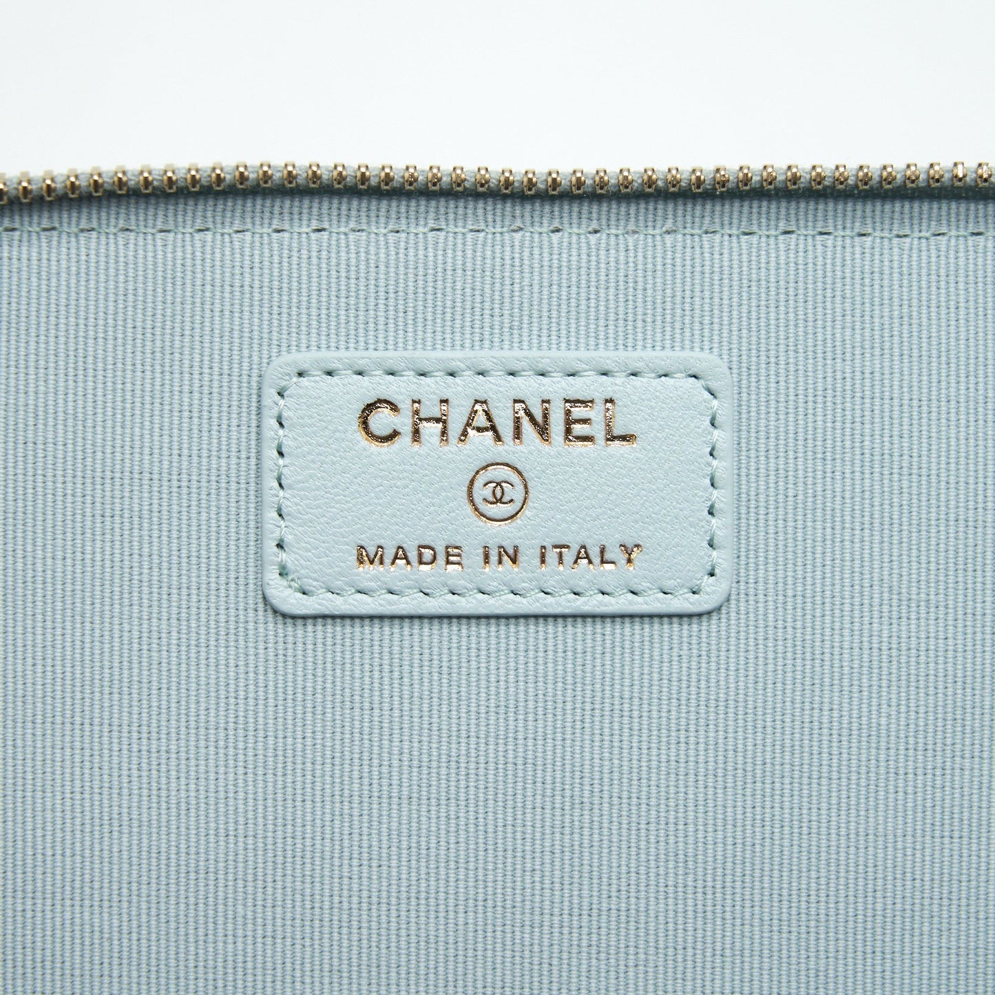 Chanel 21K Rectangular Top handle Vanity with Chain Baby Blue L