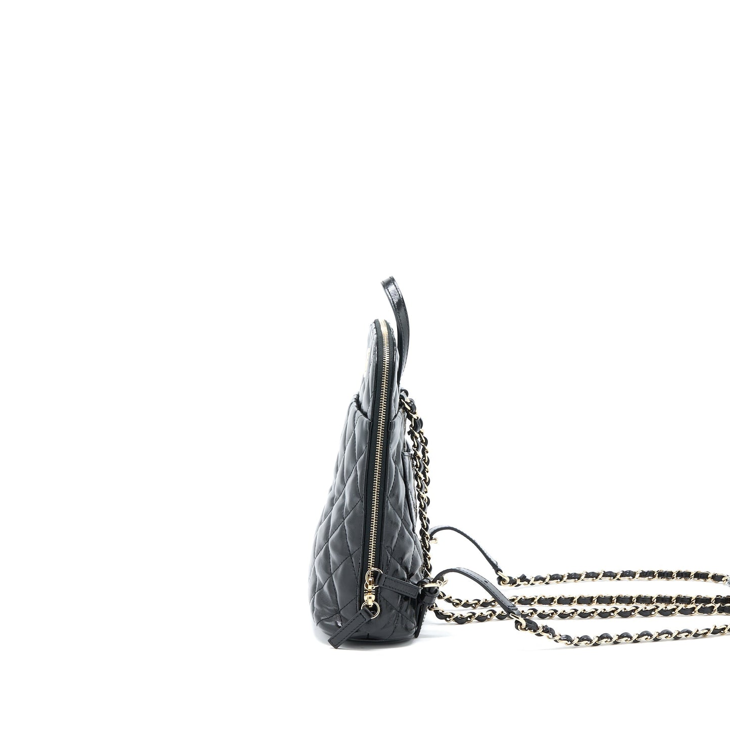 Chanel 22A Quilted Backpack Shiny Calfskin Black L (Microchip)