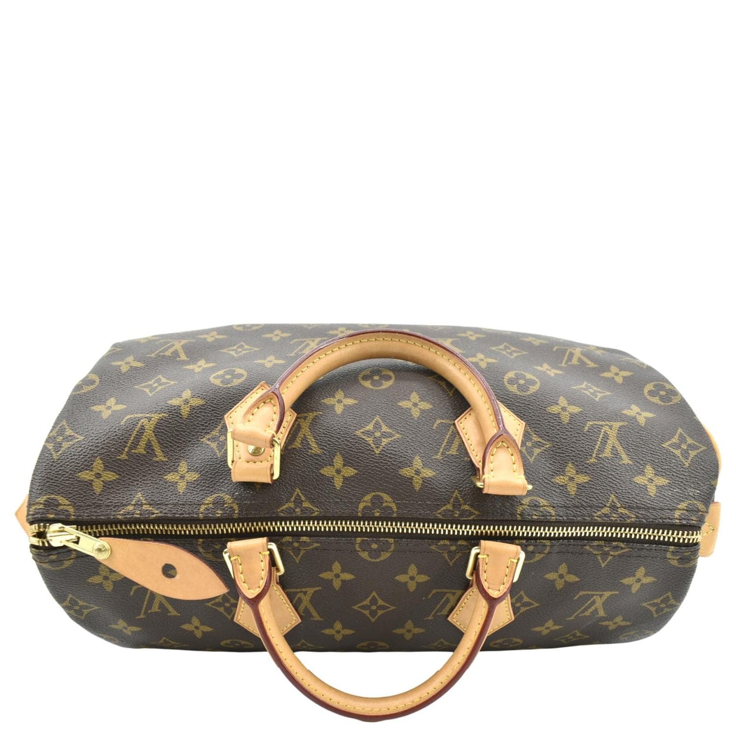 LOUIS VUITTON  35 Monogram Canvas Satchel Bag Brown