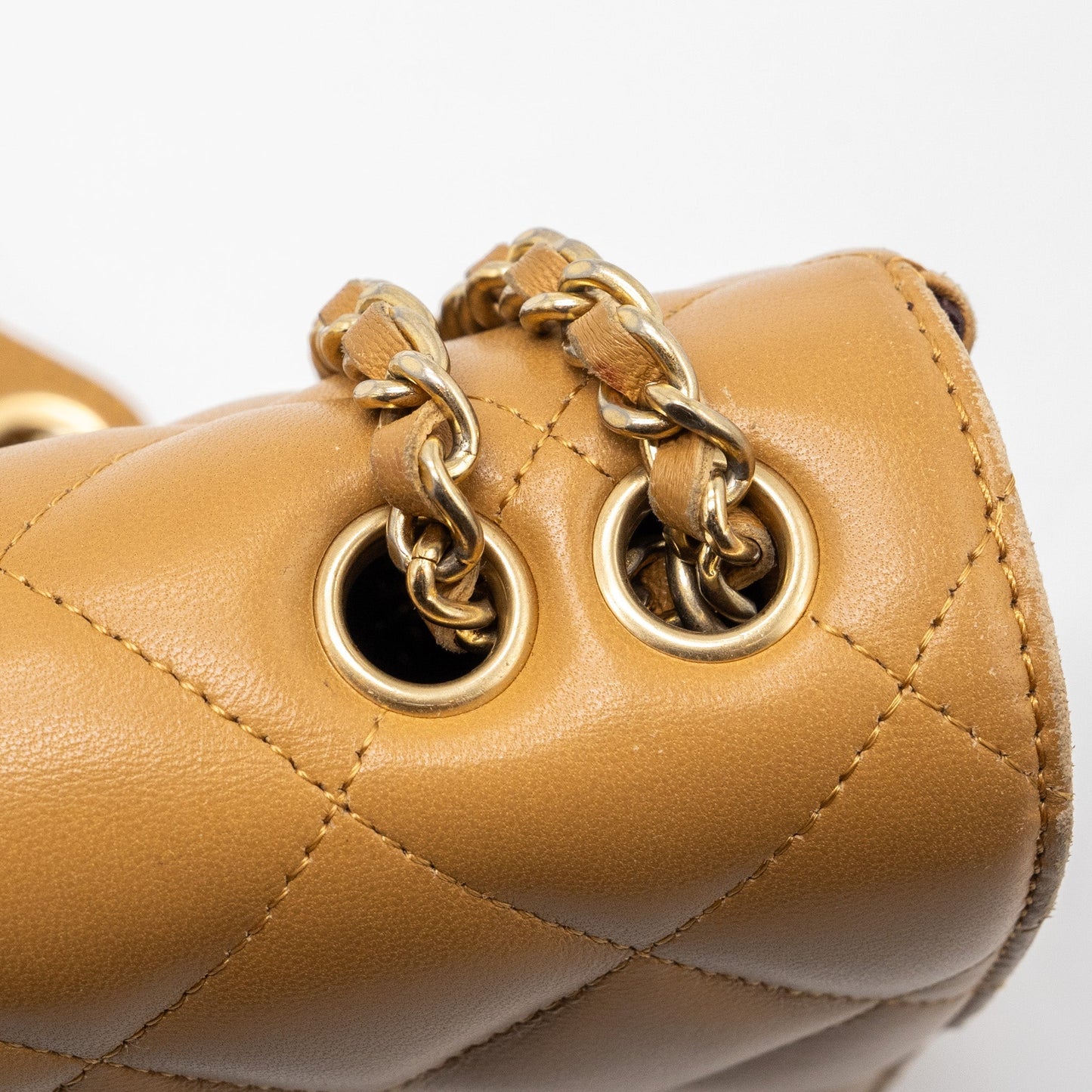 Chanel Quilted Flap Bag Lambskin Beige