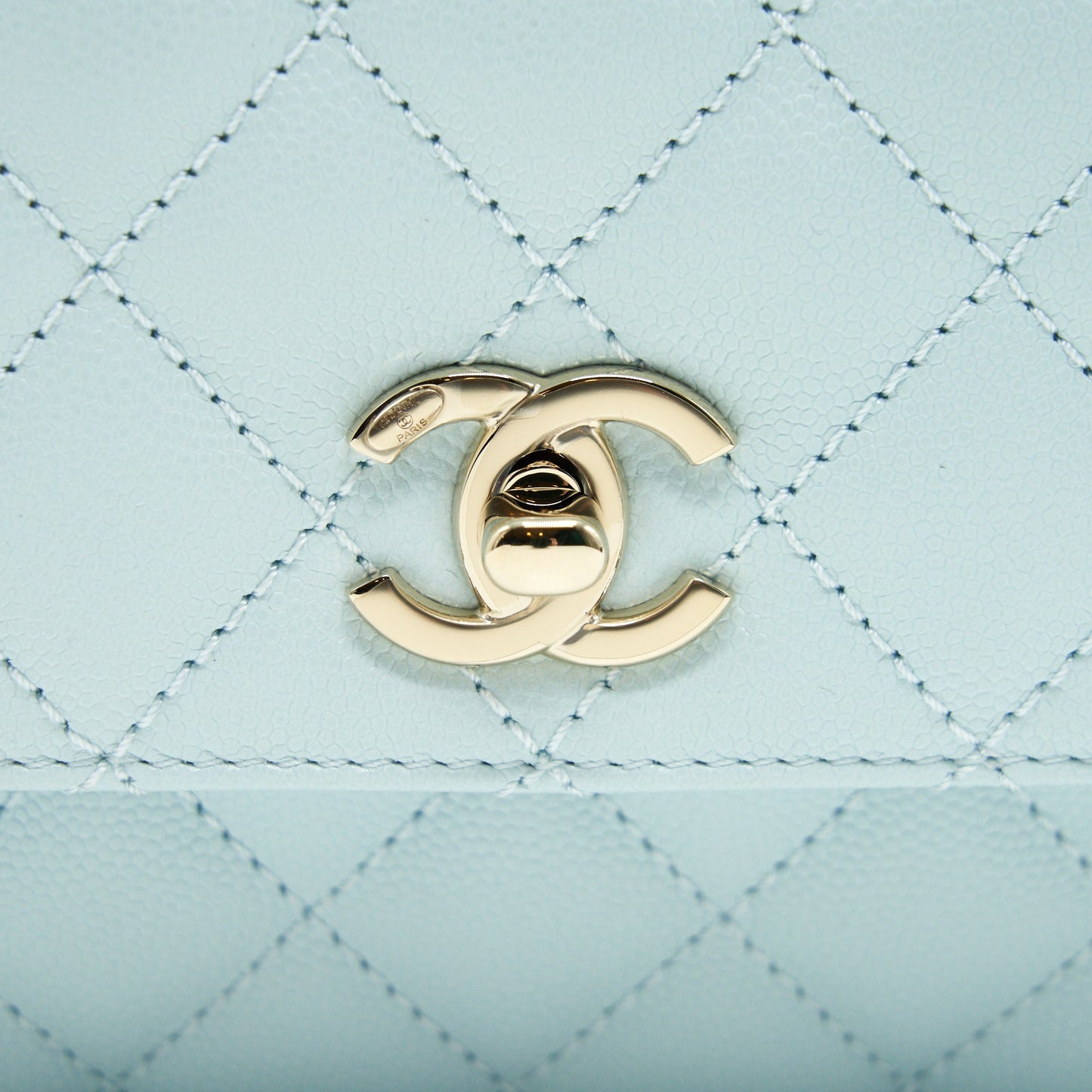 Chanel 21K Baby Blue Coco Handle Small (Old Mini) 24cm L