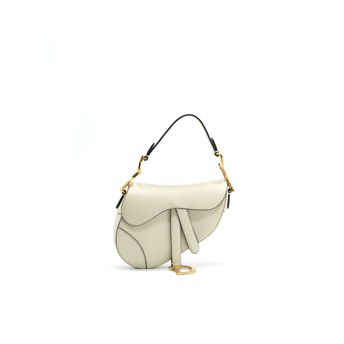 Dior Small Saddle Purse White