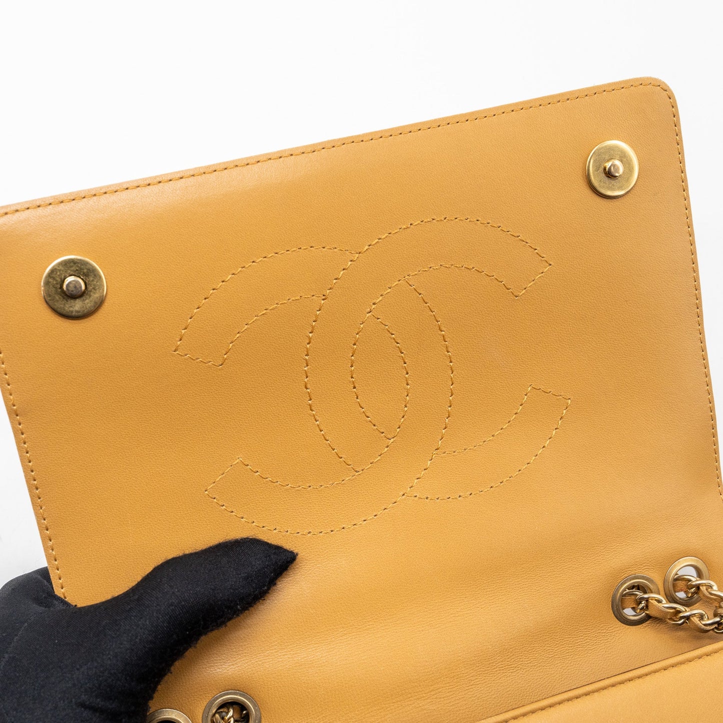 Chanel Quilted Flap Bag Lambskin Beige