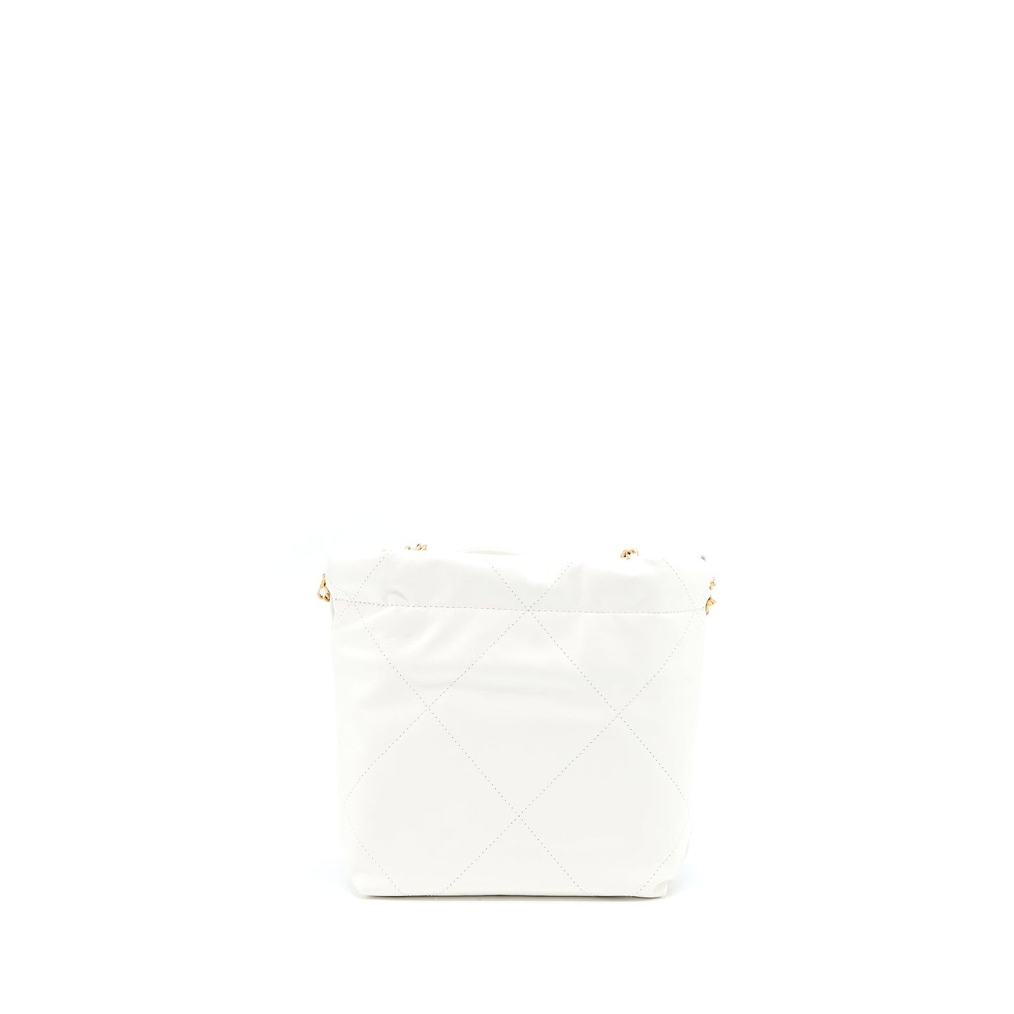 Chanel 23S Mini 22 Bag Shiny Calfskin White  (Microchip)