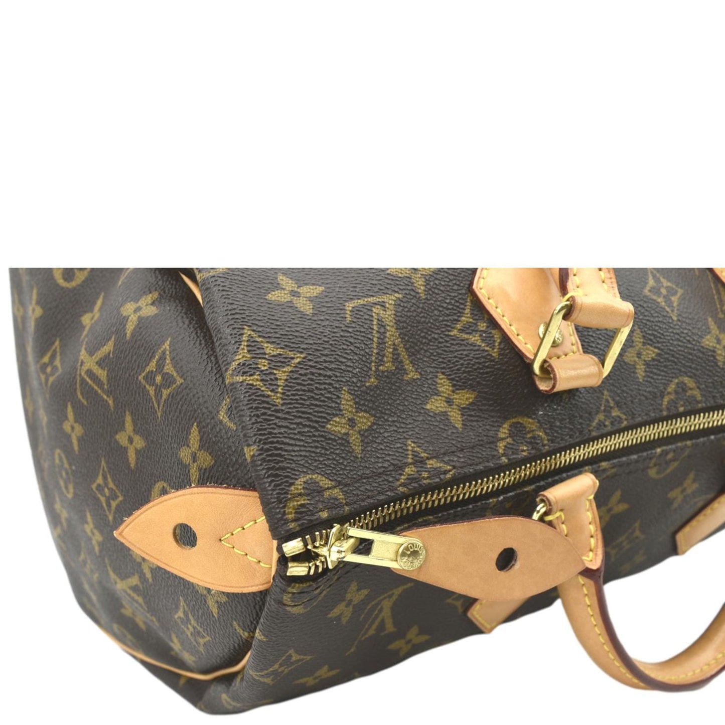 LOUIS VUITTON  35 Monogram Canvas Satchel Bag Brown