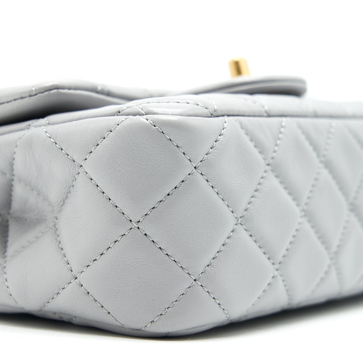 Chanel 21B pearl Crush Mini Rectangular Flap Bag Grey