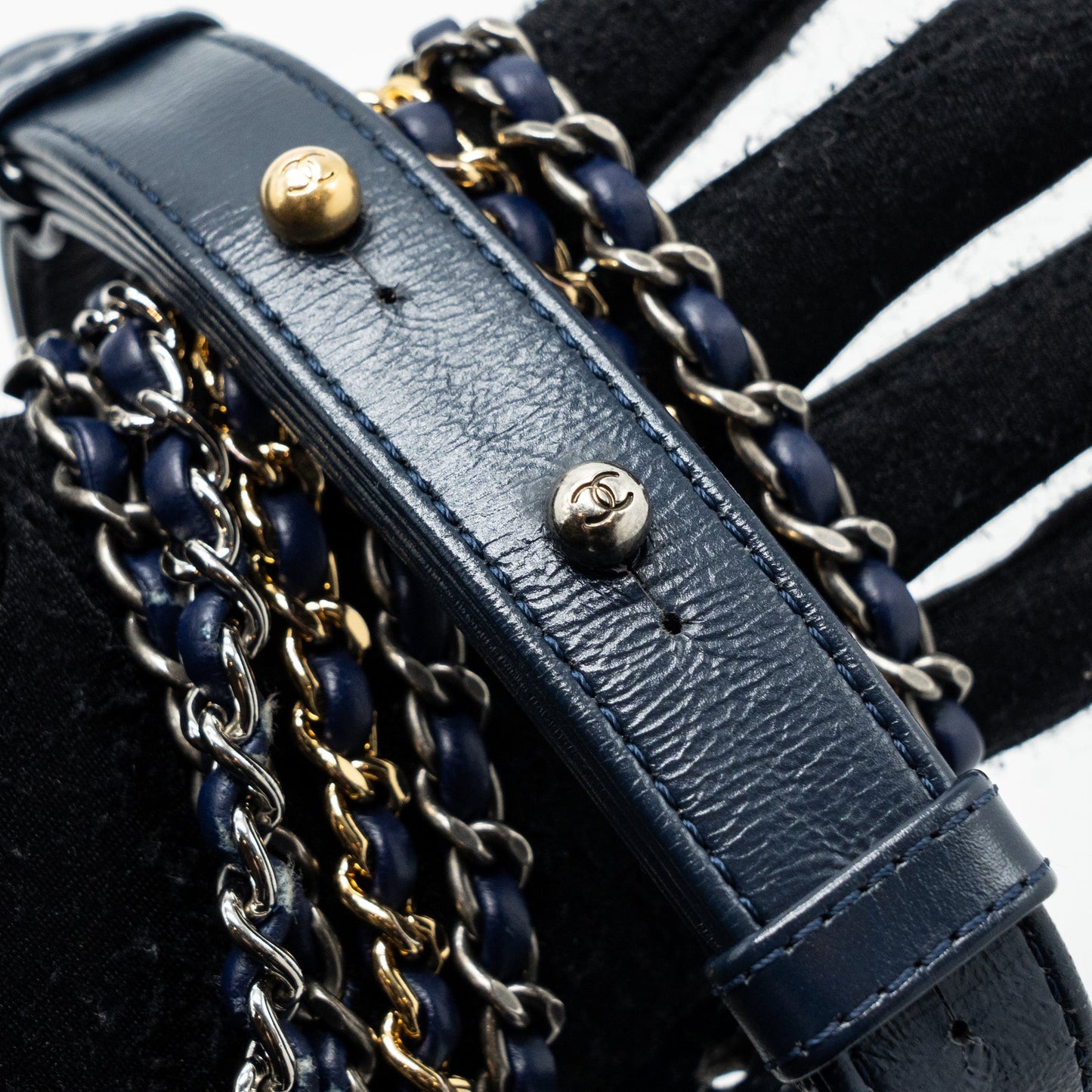 Chanel small Gabrielle hobo bag calfskin blue multicolour hardware
