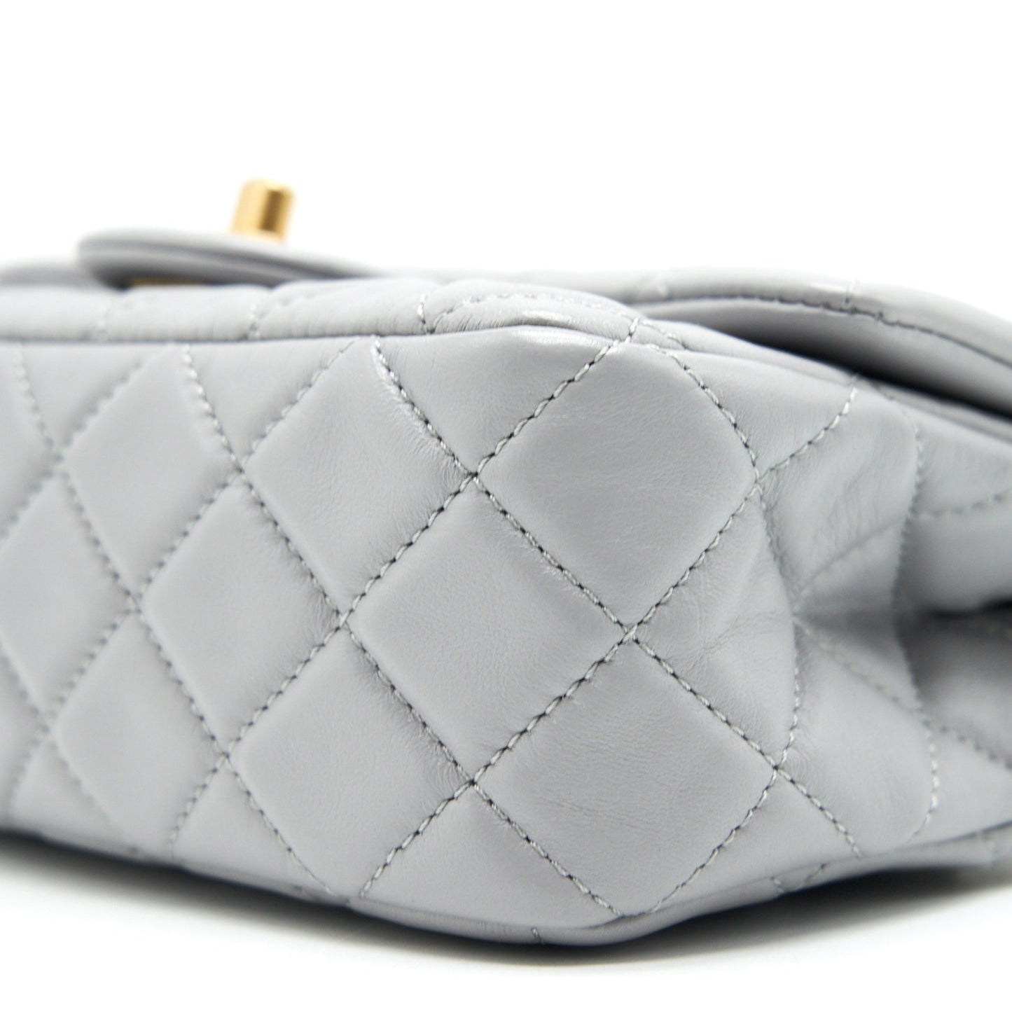 Chanel 21B pearl Crush Mini Rectangular Flap Bag Grey