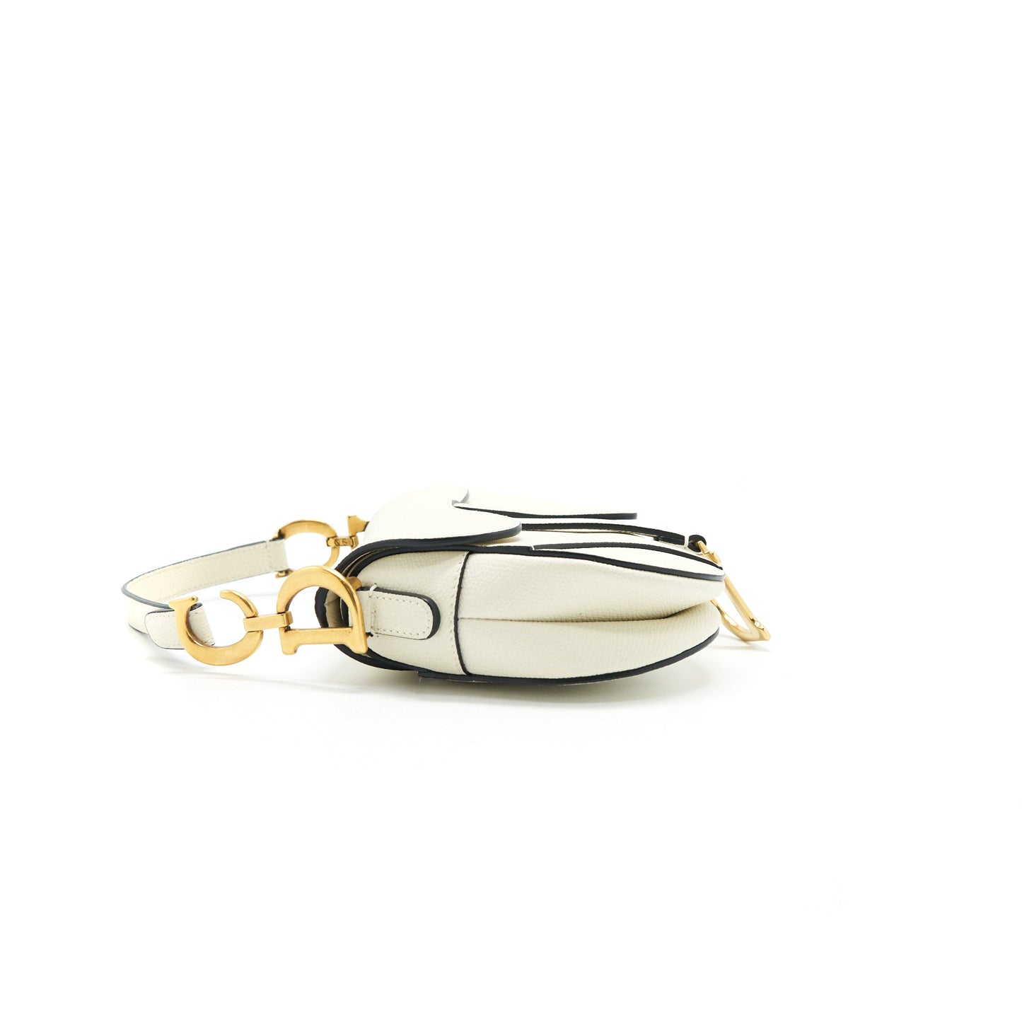 Dior Small Saddle Purse White