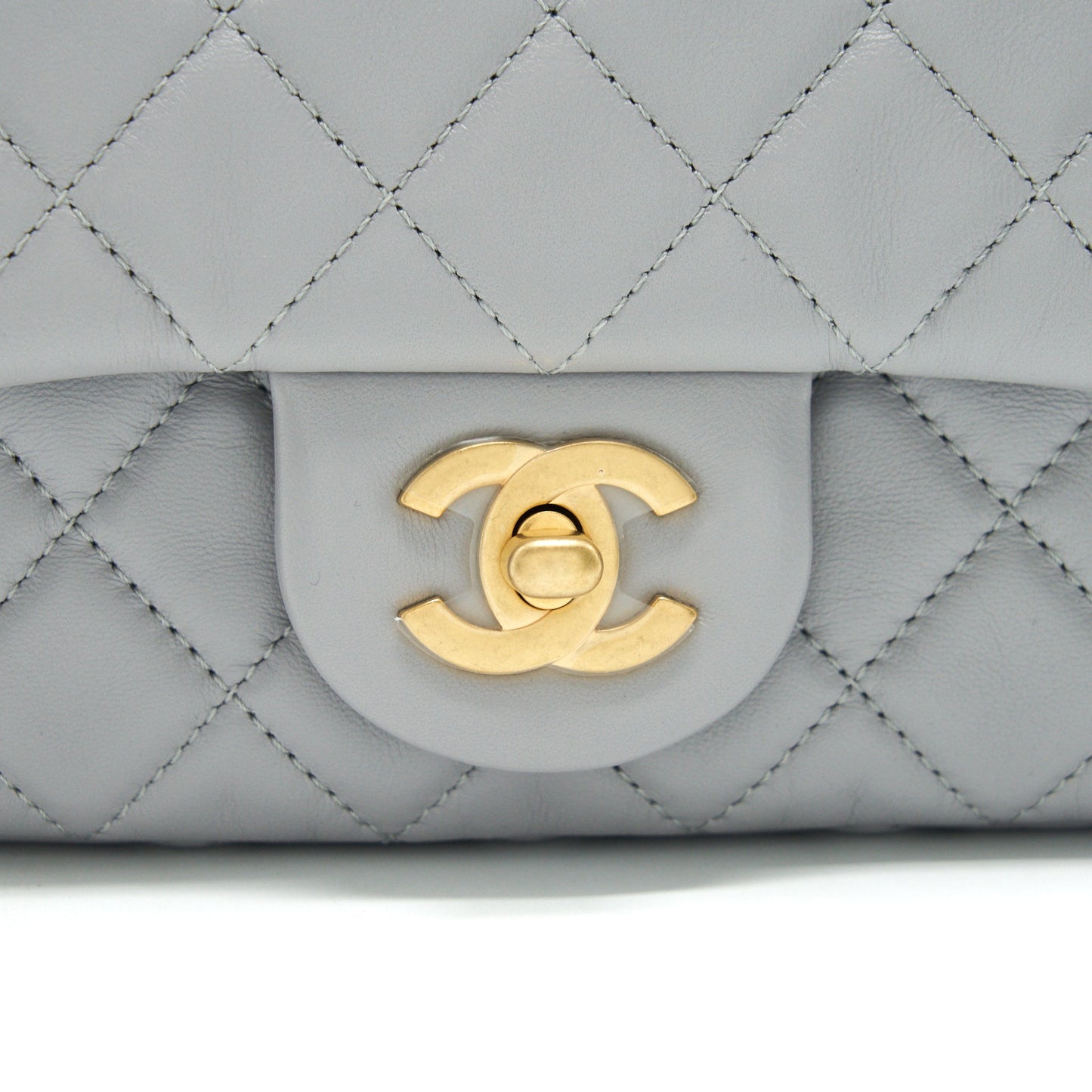Chanel 21B pearl Crush Mini Rectangular Flap Bag Grey