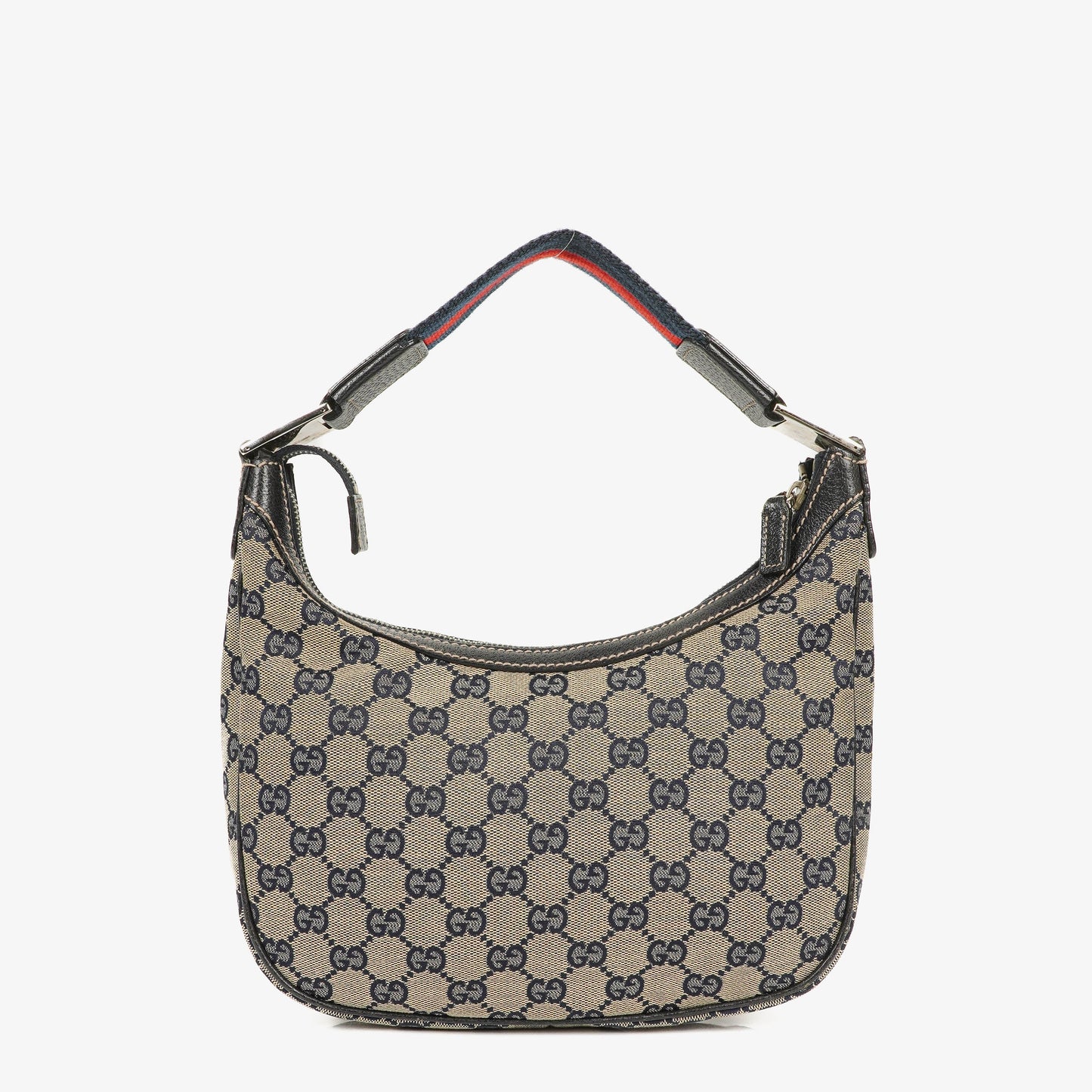 Gucci Charmy Navy GG Canvas Hobo Bag
