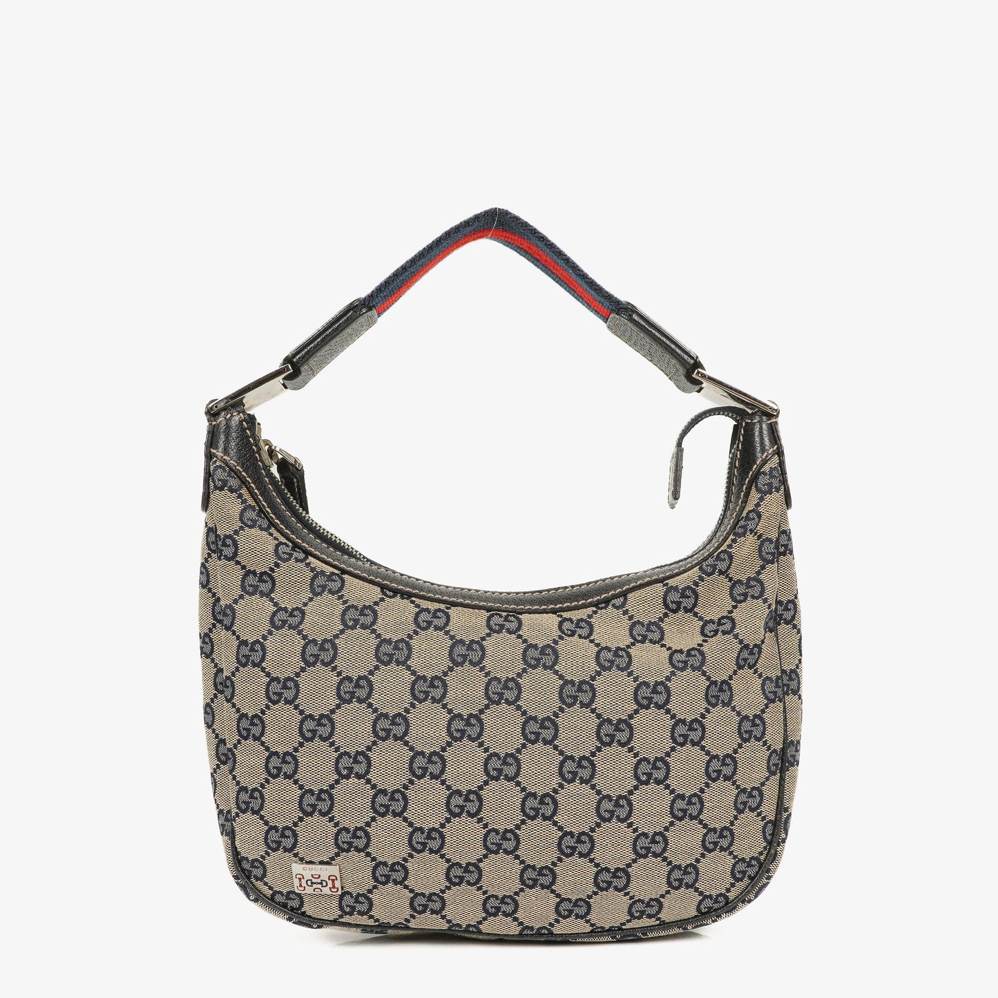 Gucci Charmy Navy GG Canvas Hobo Bag