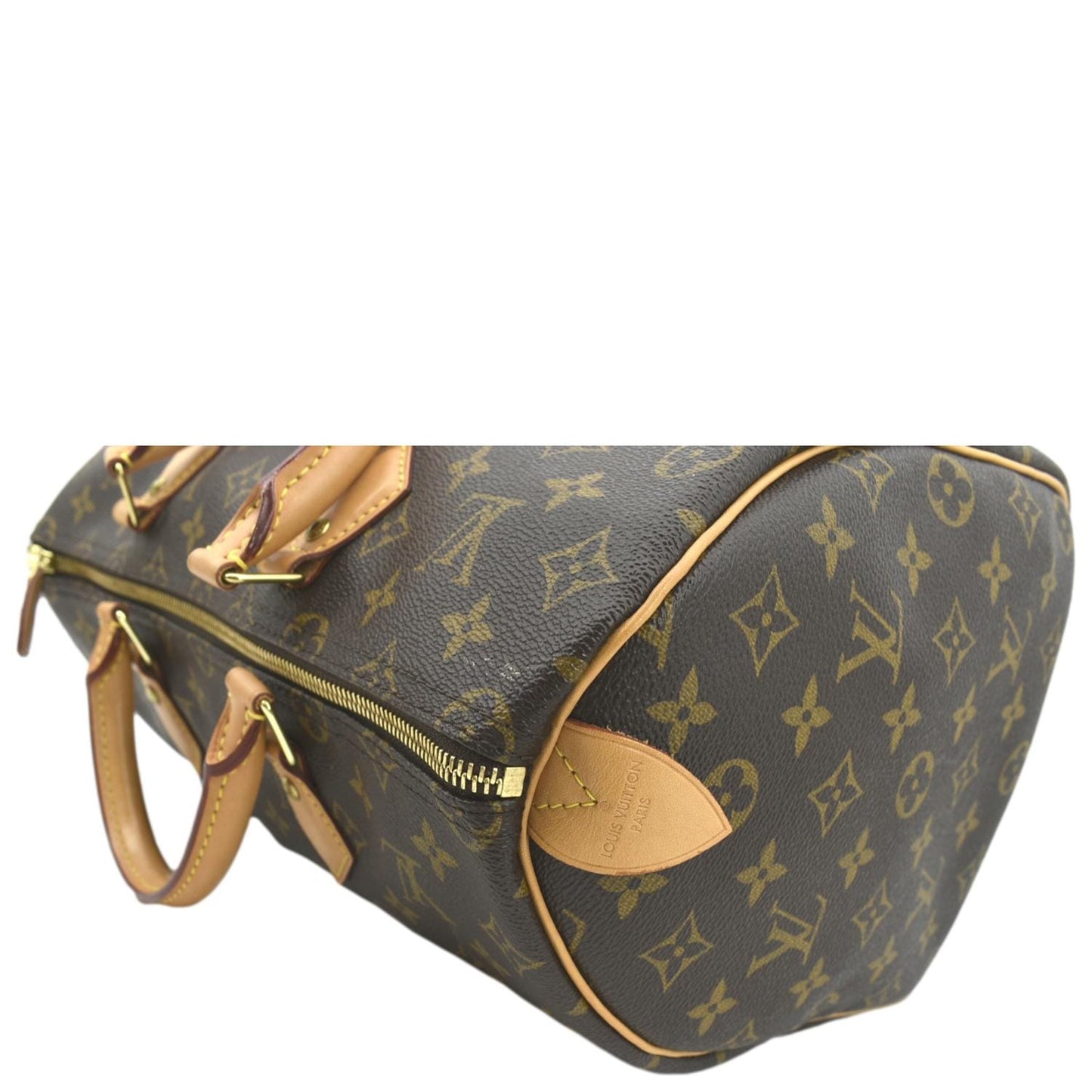 LOUIS VUITTON  35 Monogram Canvas Satchel Bag Brown