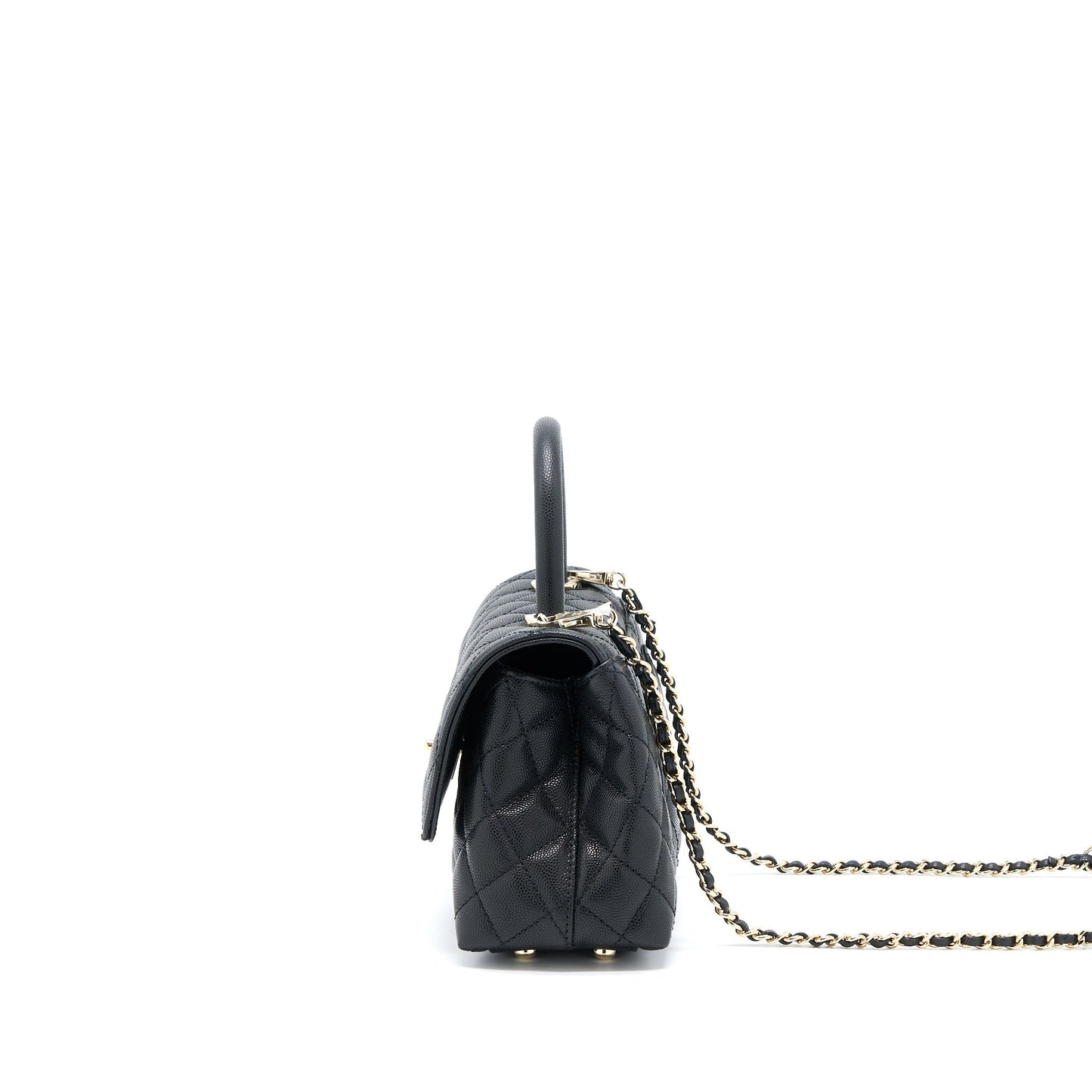 Chanel Coco Handle Caviar Black L(Microchip)