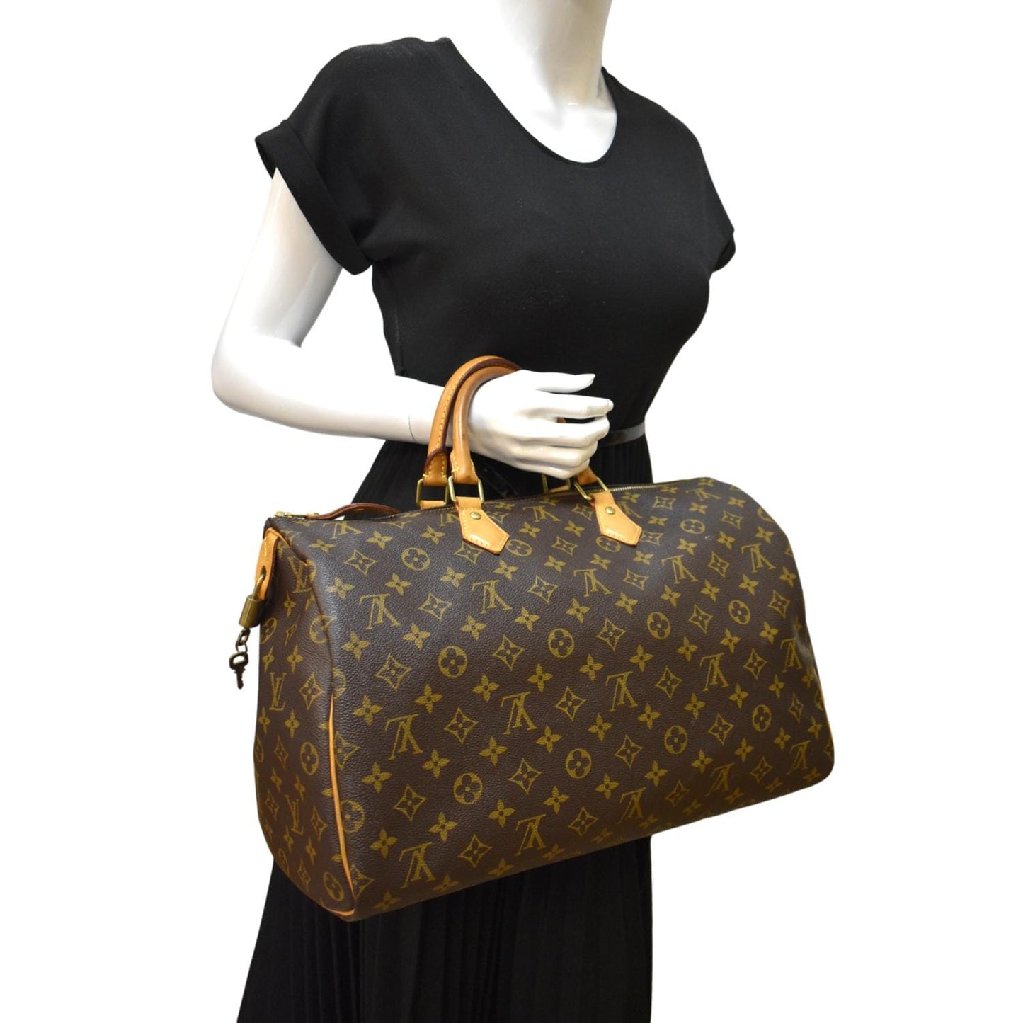 LOUIS VUITTON  40 Monogram Canvas Satchel Bag Brown