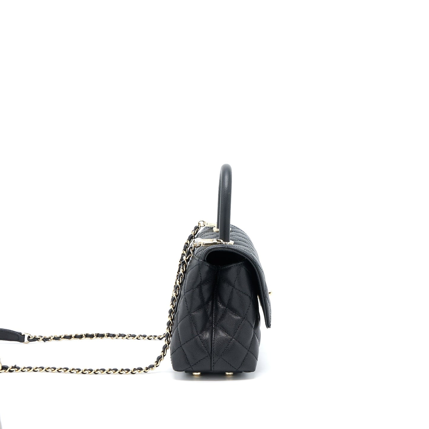 Chanel Coco Handle Caviar Black L(Microchip)