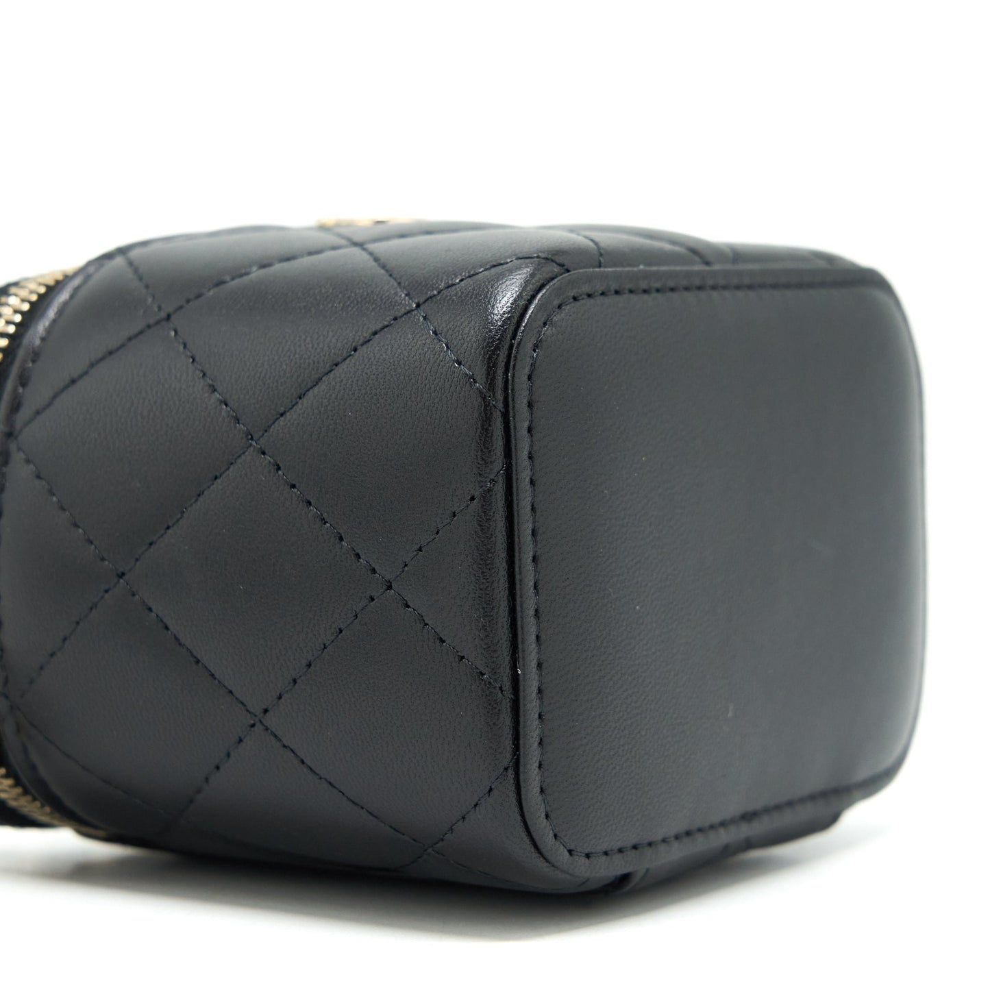 Chanel Mini Vanity With Pearl Chain Lambskin Black L