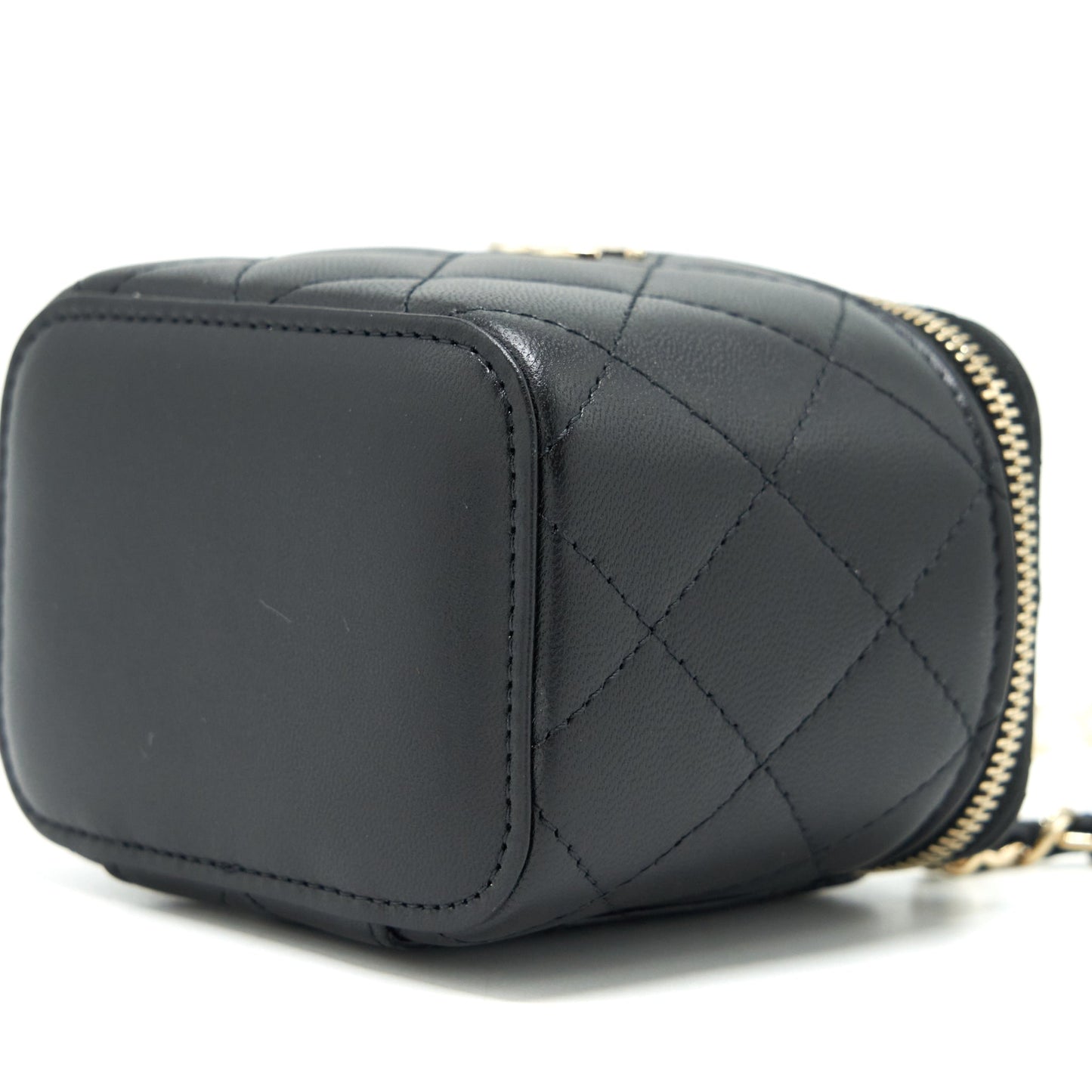 Chanel Mini Vanity With Pearl Chain Lambskin Black L