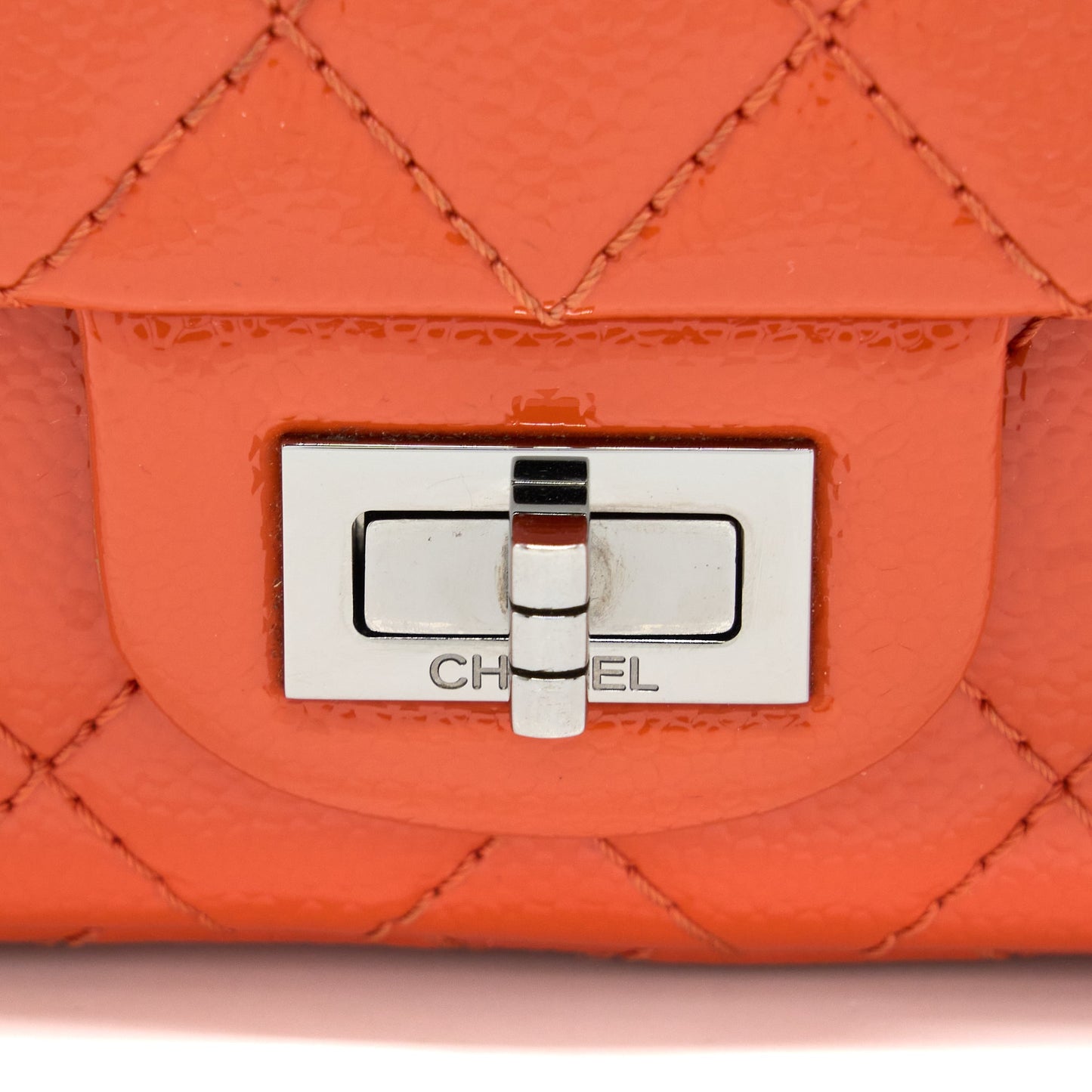 Chanel Small 2.55 Reissue Flap Bag Patent Orange