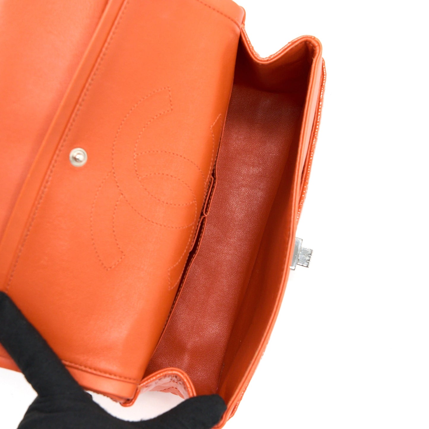 Chanel Small 2.55 Reissue Flap Bag Patent Orange