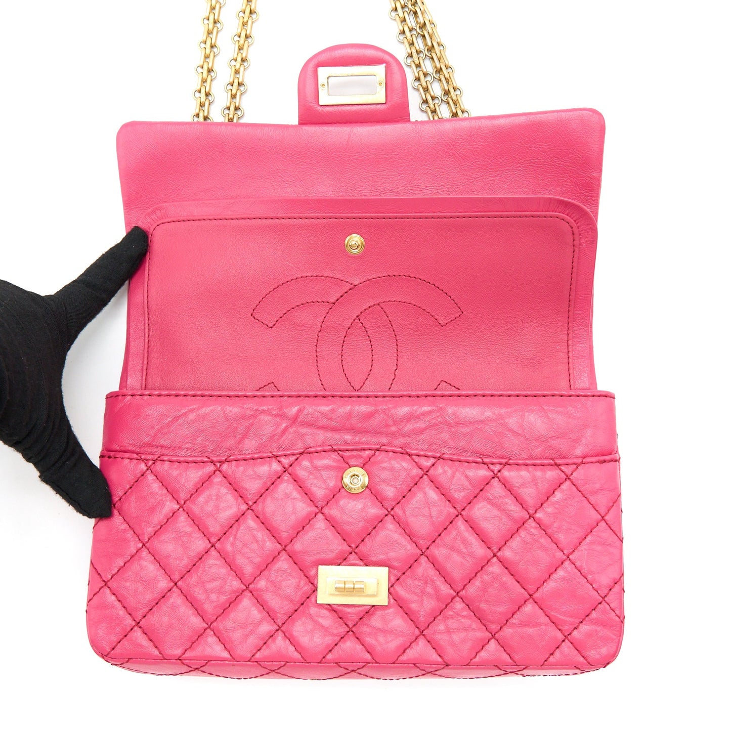 Chanel Small 2.55 Reissue Aged Calfskin Hot Pink Brushed