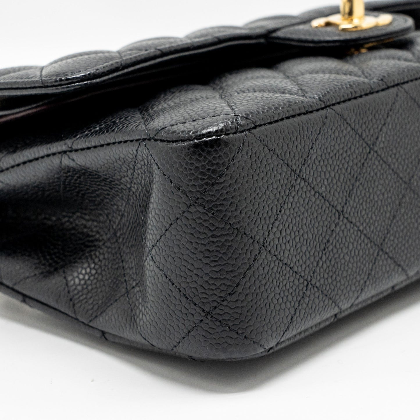 Chanel Medium Classic Double  Flap Bag Caviar  Black