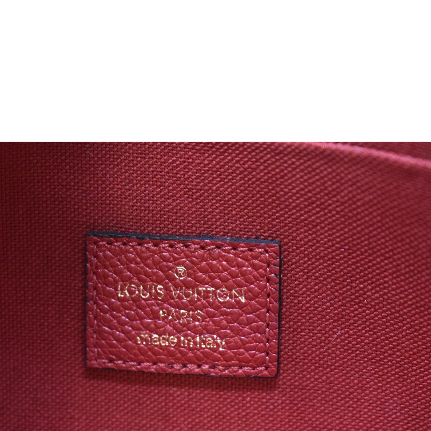 LOUIS VUITTON Pochette Felicie Monogram Empreinte Chain Wallet Red