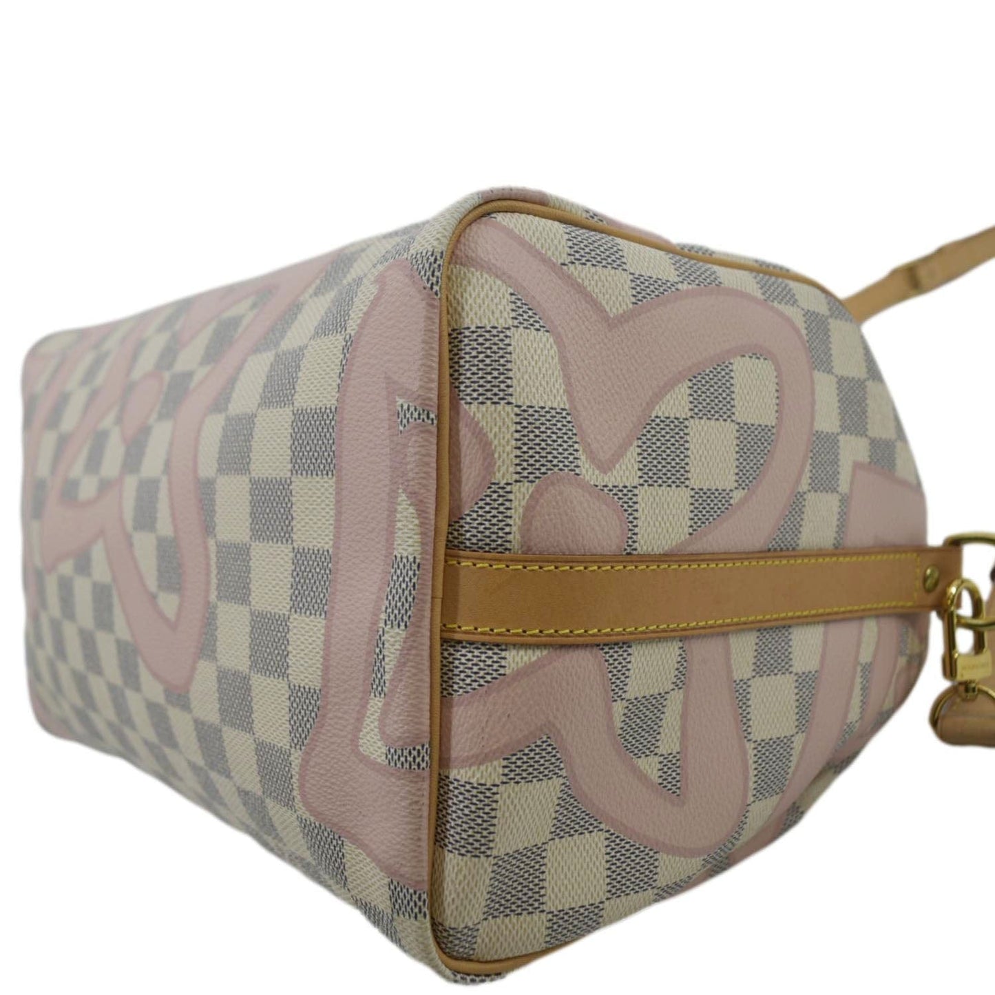 LOUIS VUITTON Tahitienne  30 Damier Azur Satchel Bag Rose Ballerine