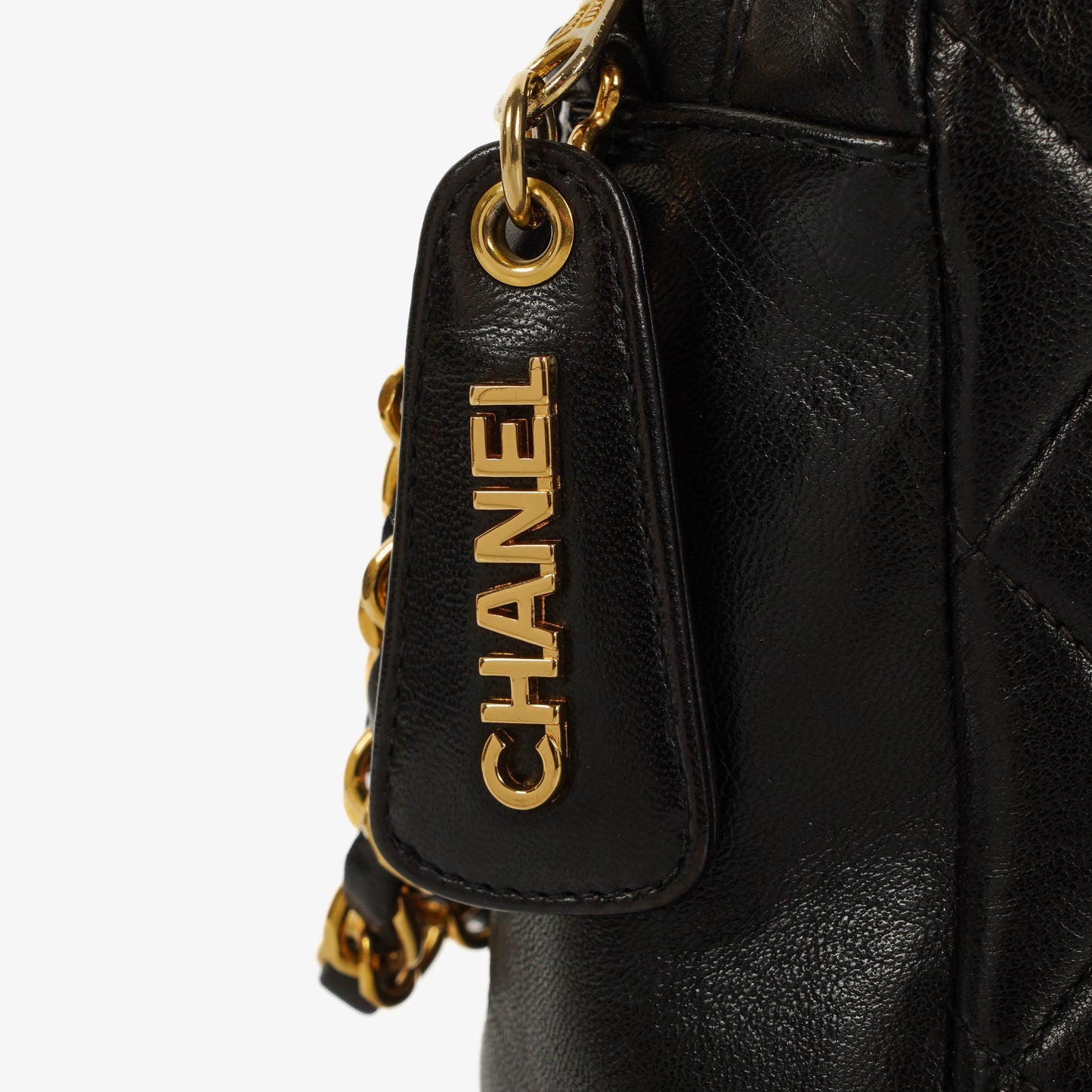 Chanel  Front Pocket Camera Bag Black Quilted Leather With 24K Gold-Plated Hardware