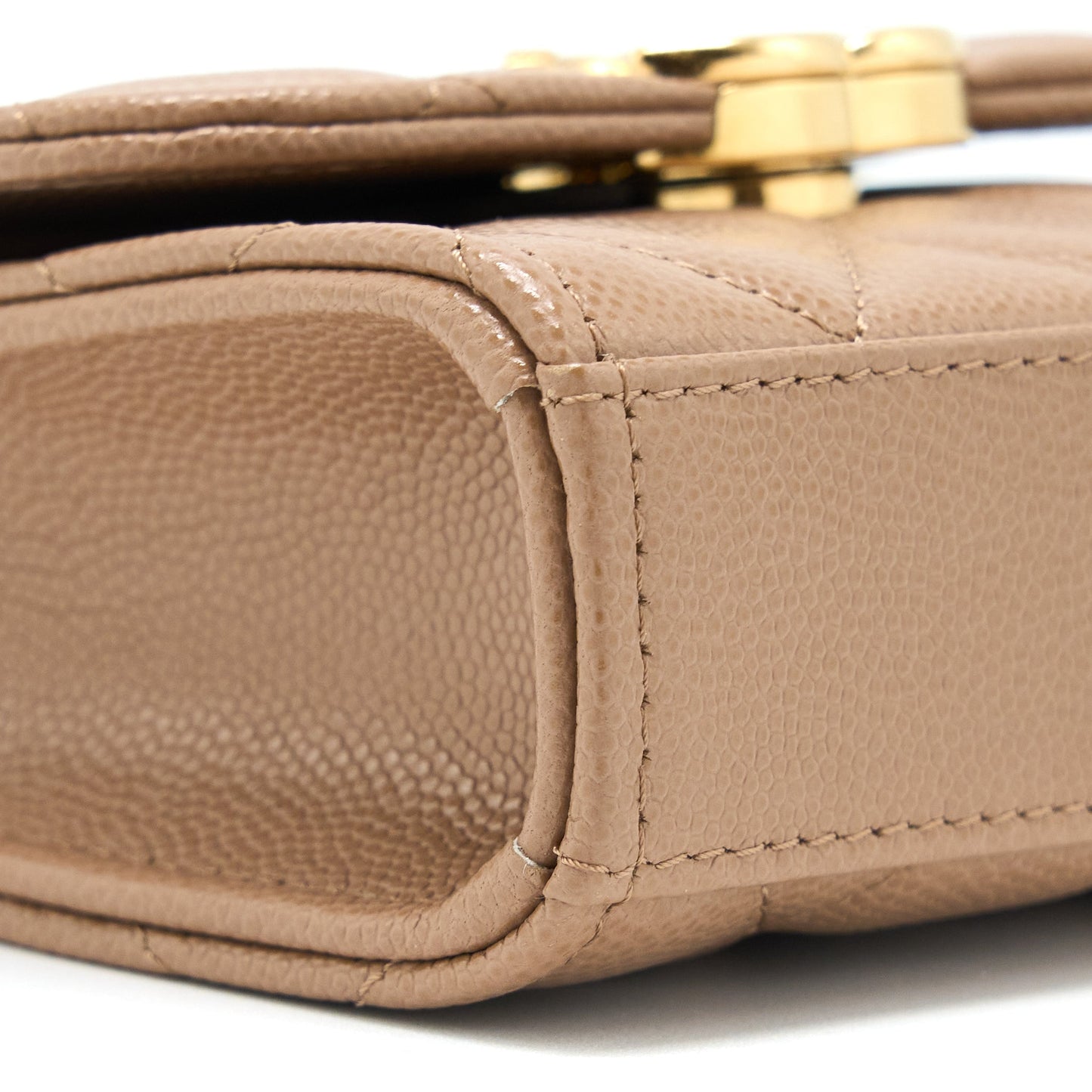 Chanel Mini Flap Bag Caviar Beige  (Microchip)