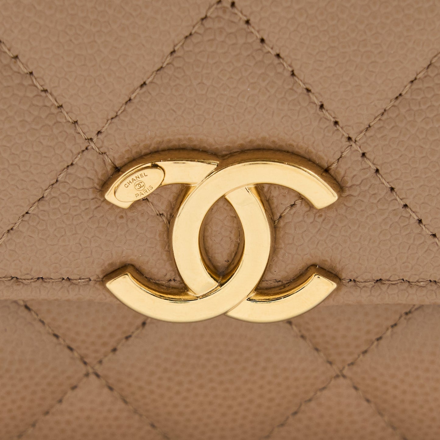 Chanel Mini Flap Bag Caviar Beige  (Microchip)