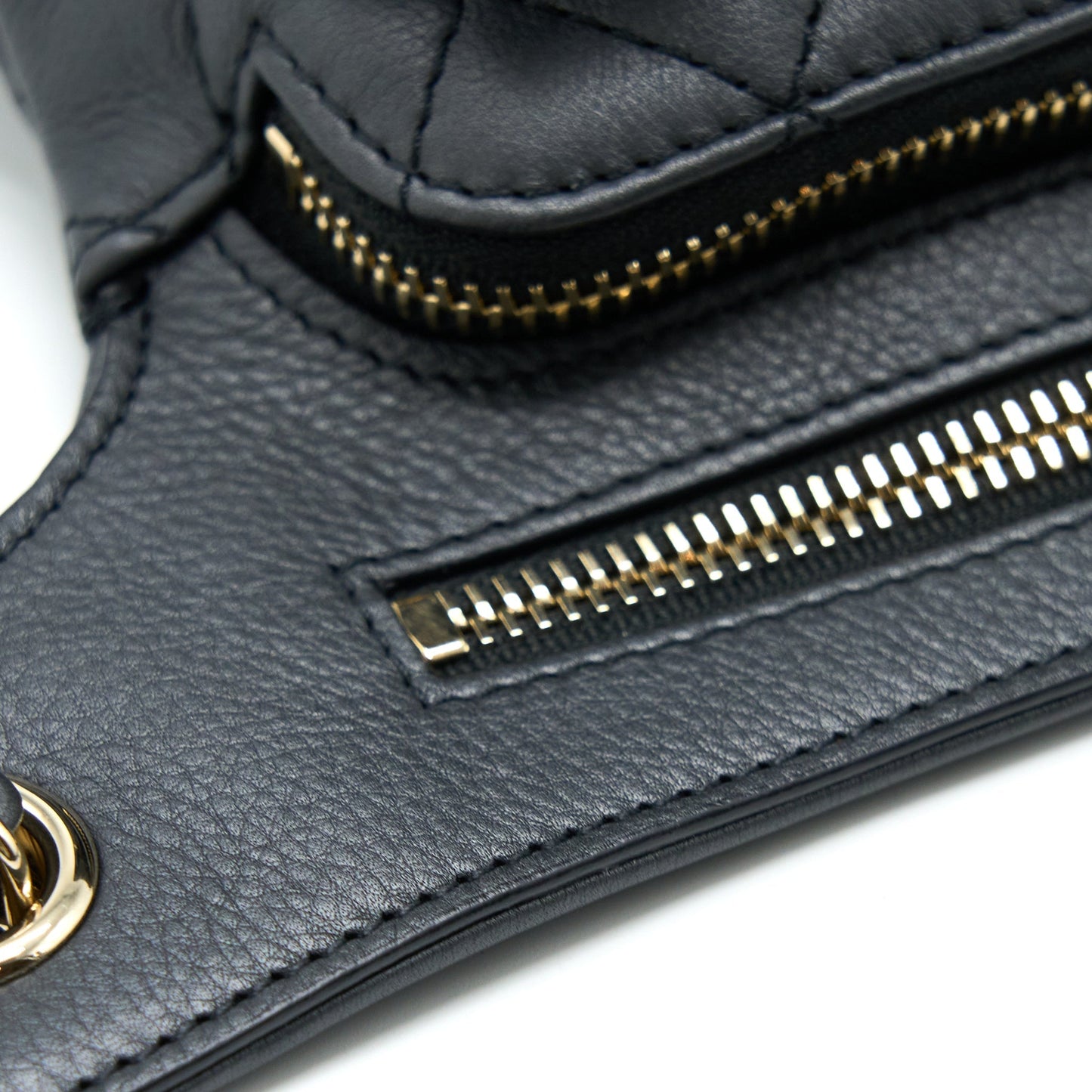 Chanel Quilted Waist Bag Calfskin Black L