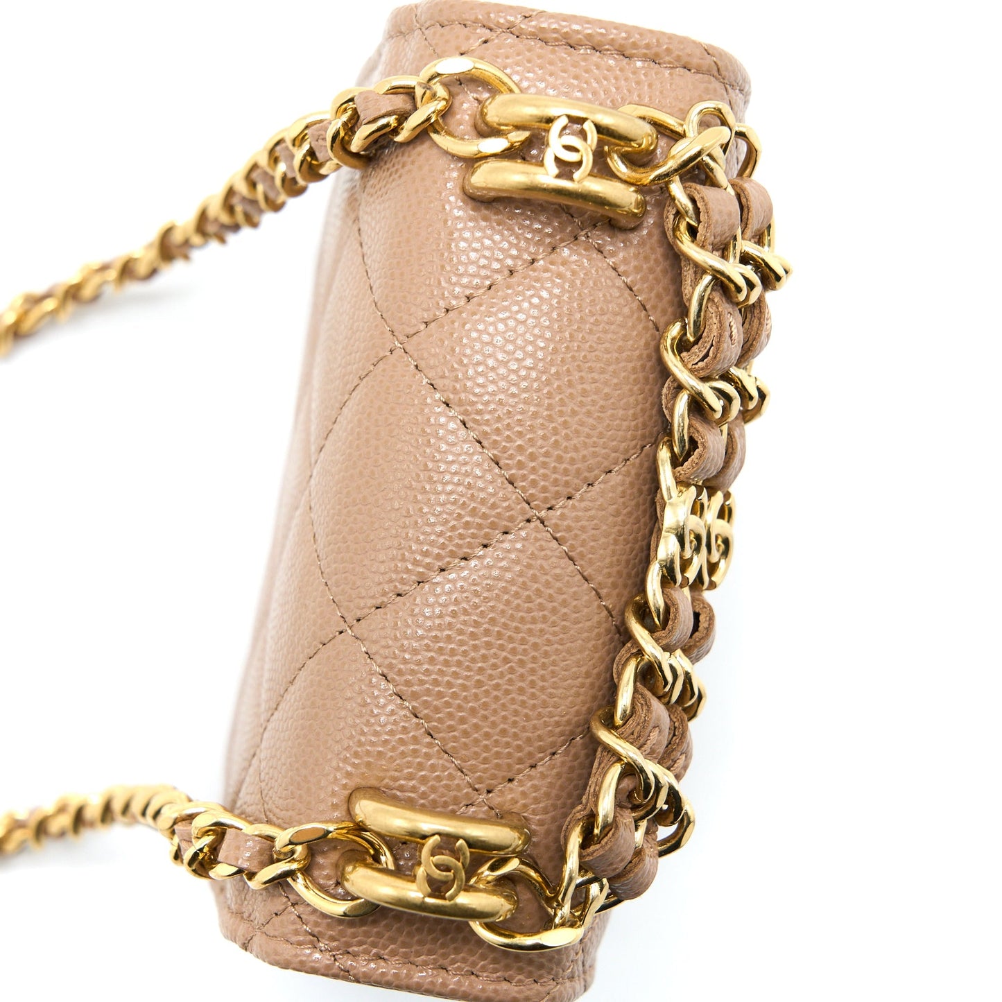 Chanel Mini Flap Bag Caviar Beige  (Microchip)