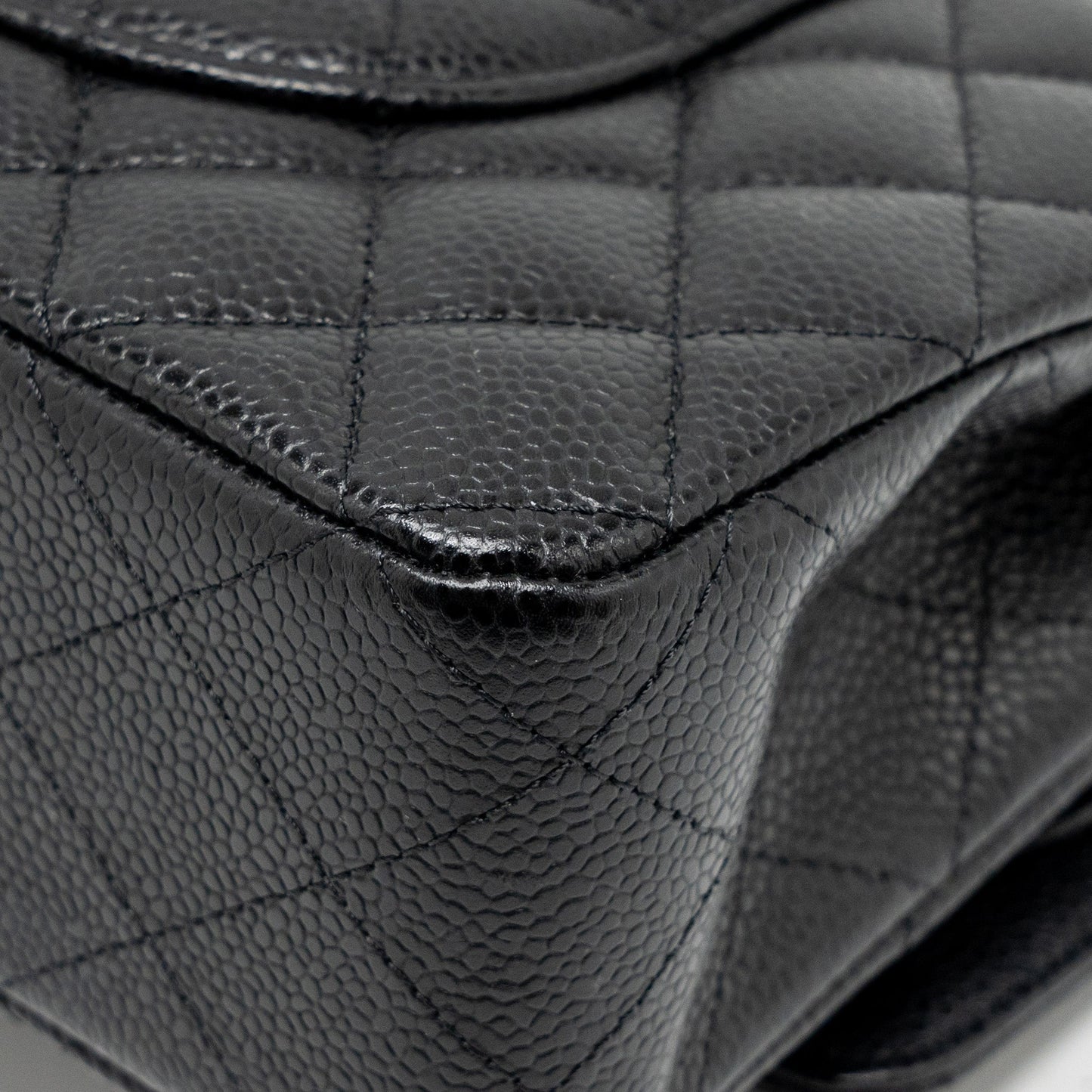 Chanel Medium Classic Double  Flap Bag Caviar  Black