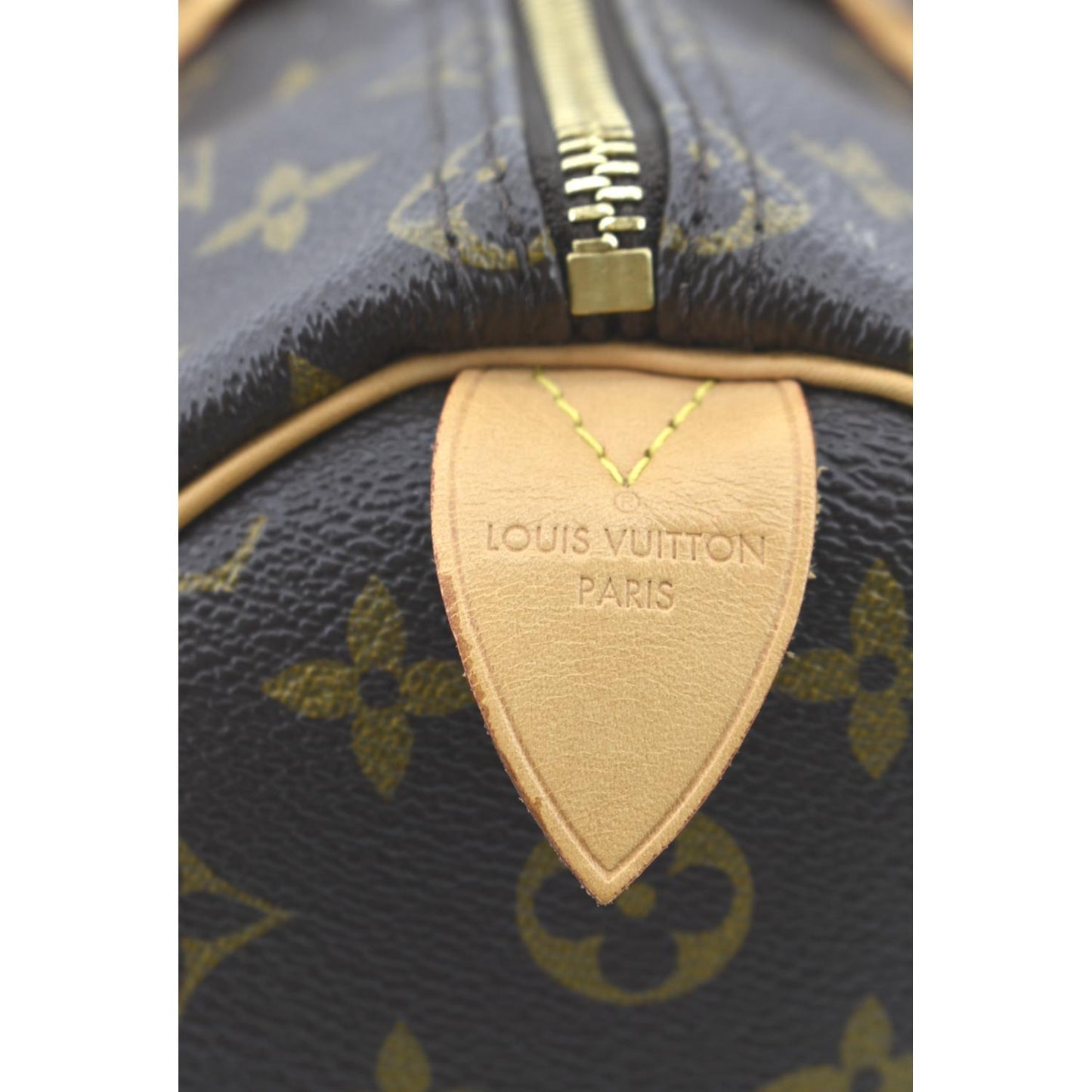 LOUIS VUITTON  35 Monogram Canvas Satchel Bag Brown