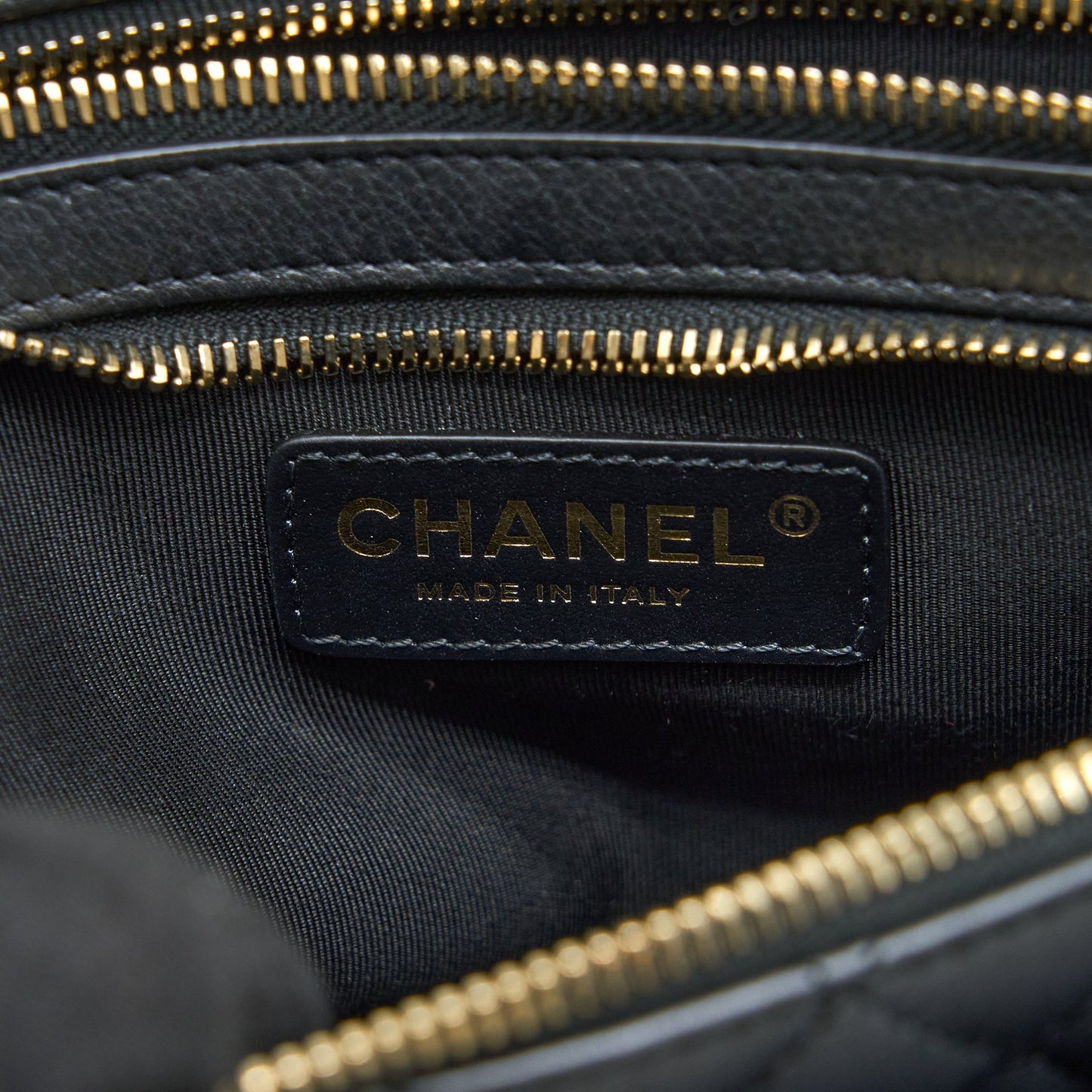 Chanel Quilted Waist Bag Calfskin Black L