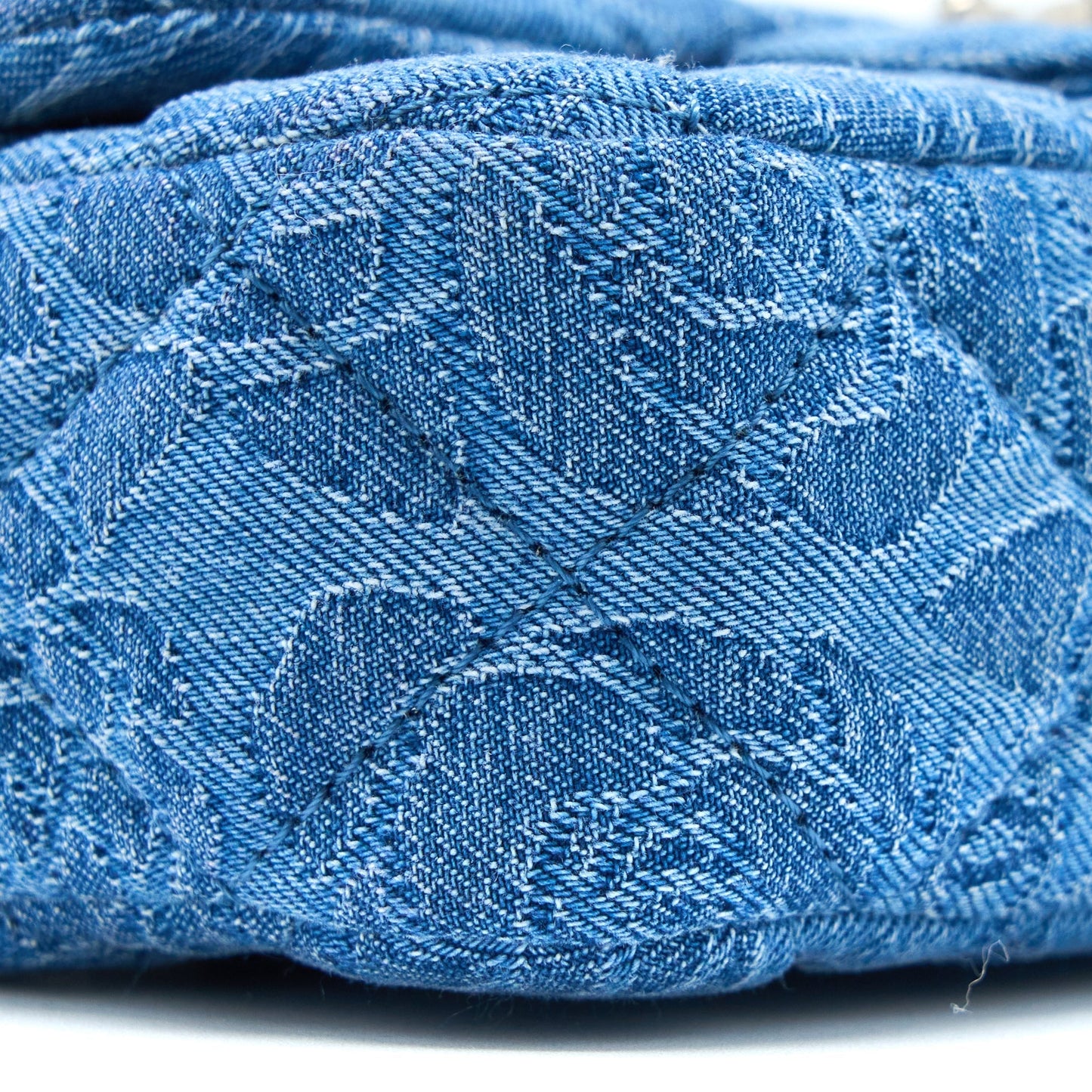Chanel Coco Love Flap Bag Camellia Denim Blue  (Microchip)