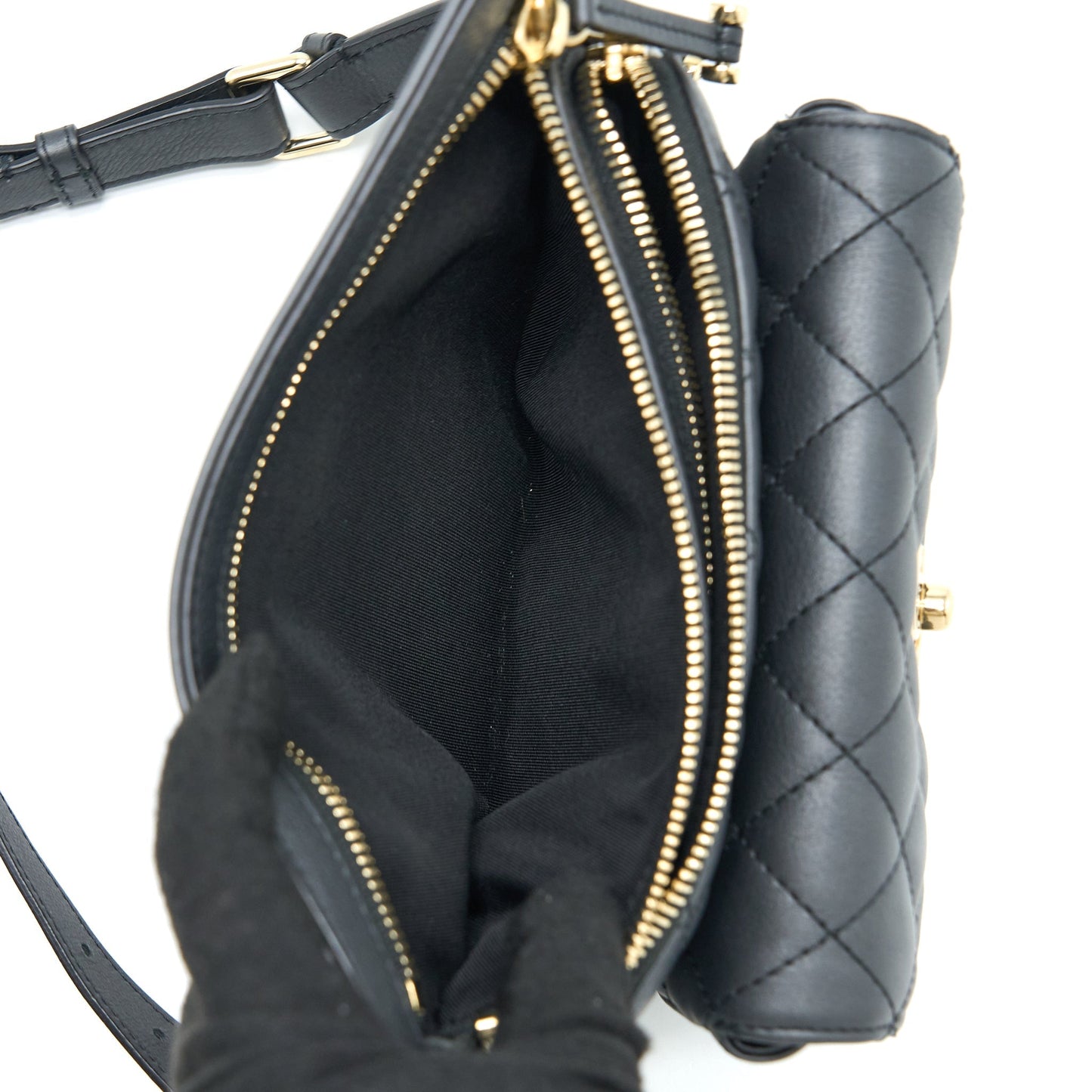 Chanel Quilted Waist Bag Calfskin Black L